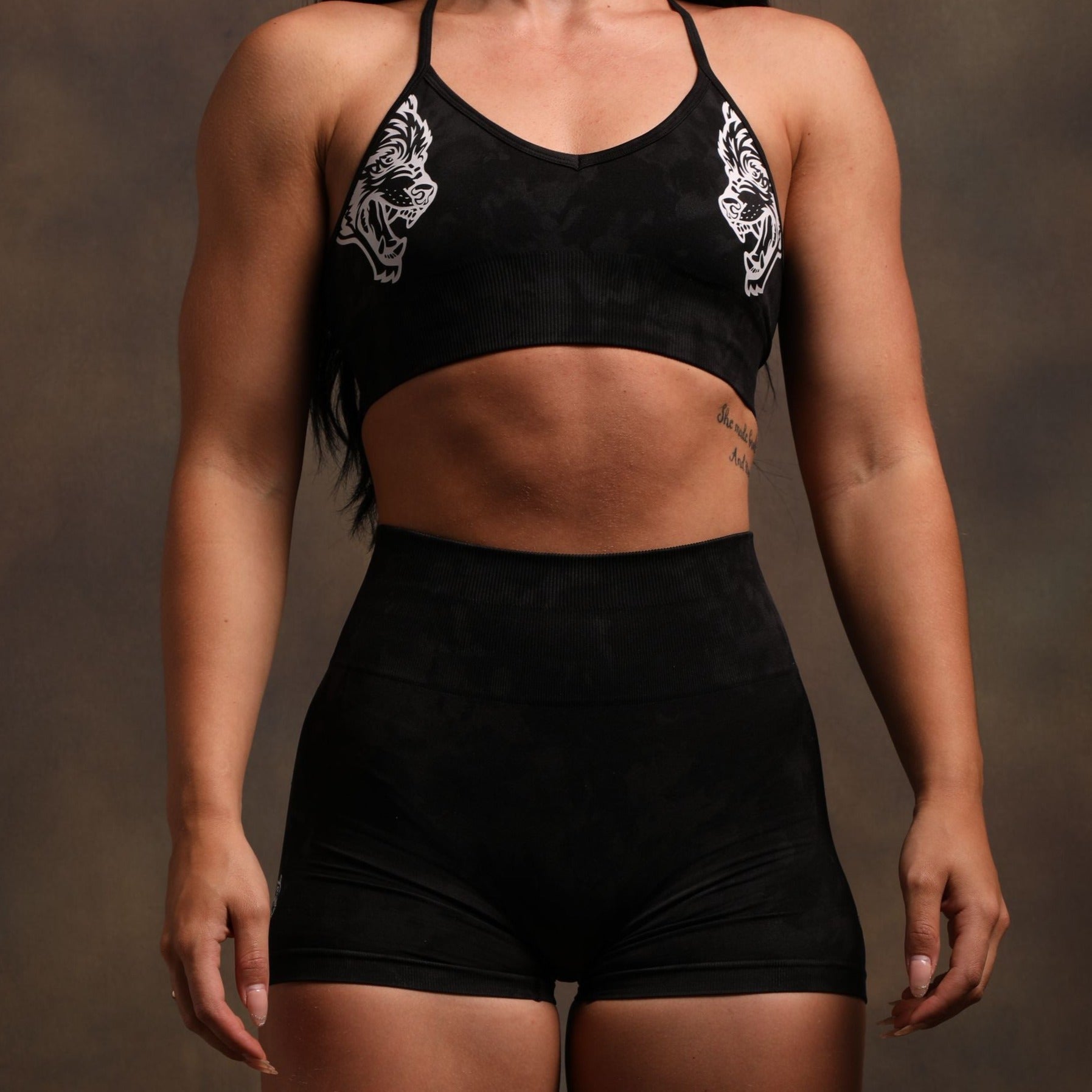 Wolves Forever Everson Seamless "Sierra" Shorts in Black Tonal Marble