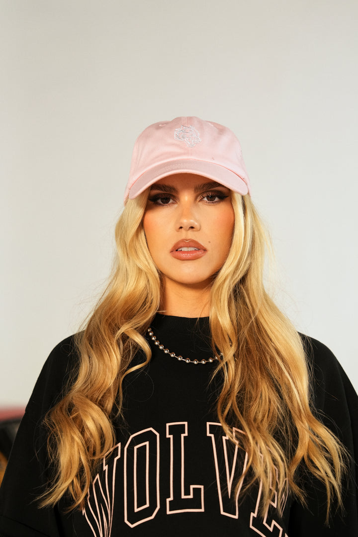 Wolf Head Forever Dad Hat V2 in Cherry Blossom