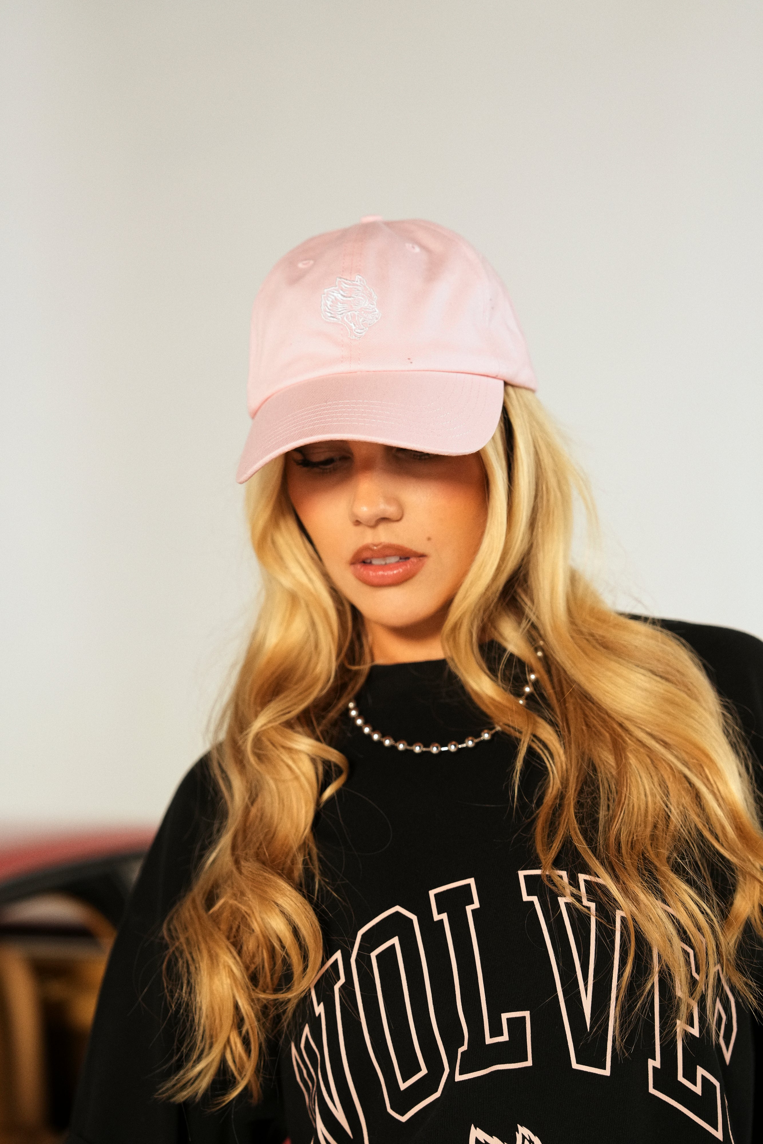 Wolf Head Forever Dad Hat V2 in Cherry Blossom