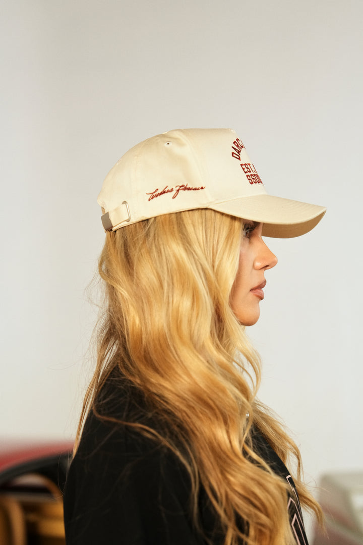 Darc Sport Wolves 5 Panel Hat in Cream