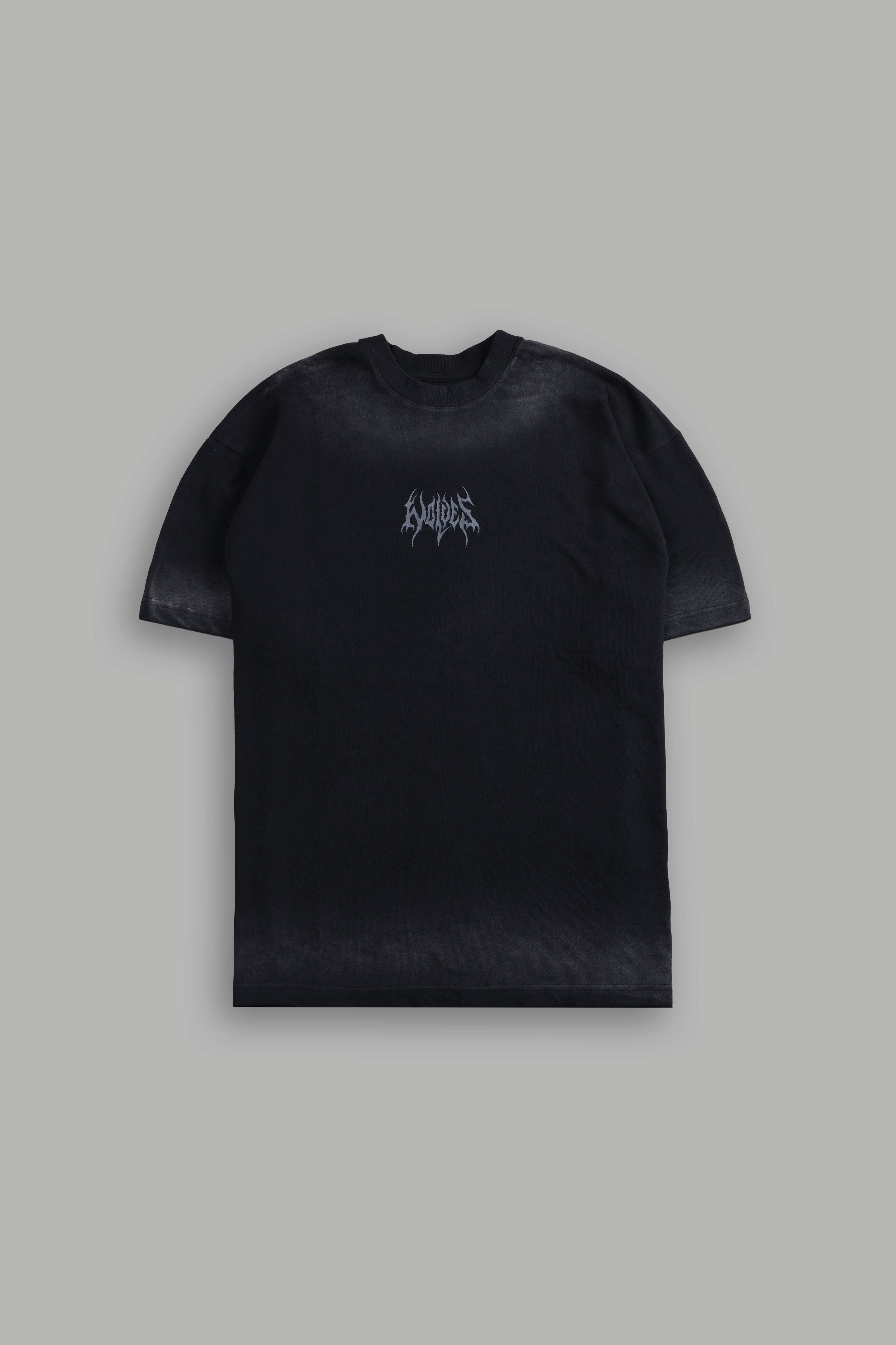 Hesh Core "Premium" Oversized Tee in Black Dawn Sun Fade