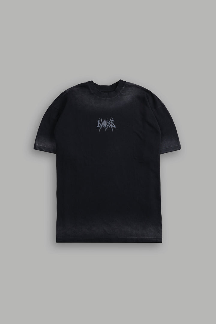 Hesh Core "Premium" Oversized Tee in Black Dawn Sun Fade