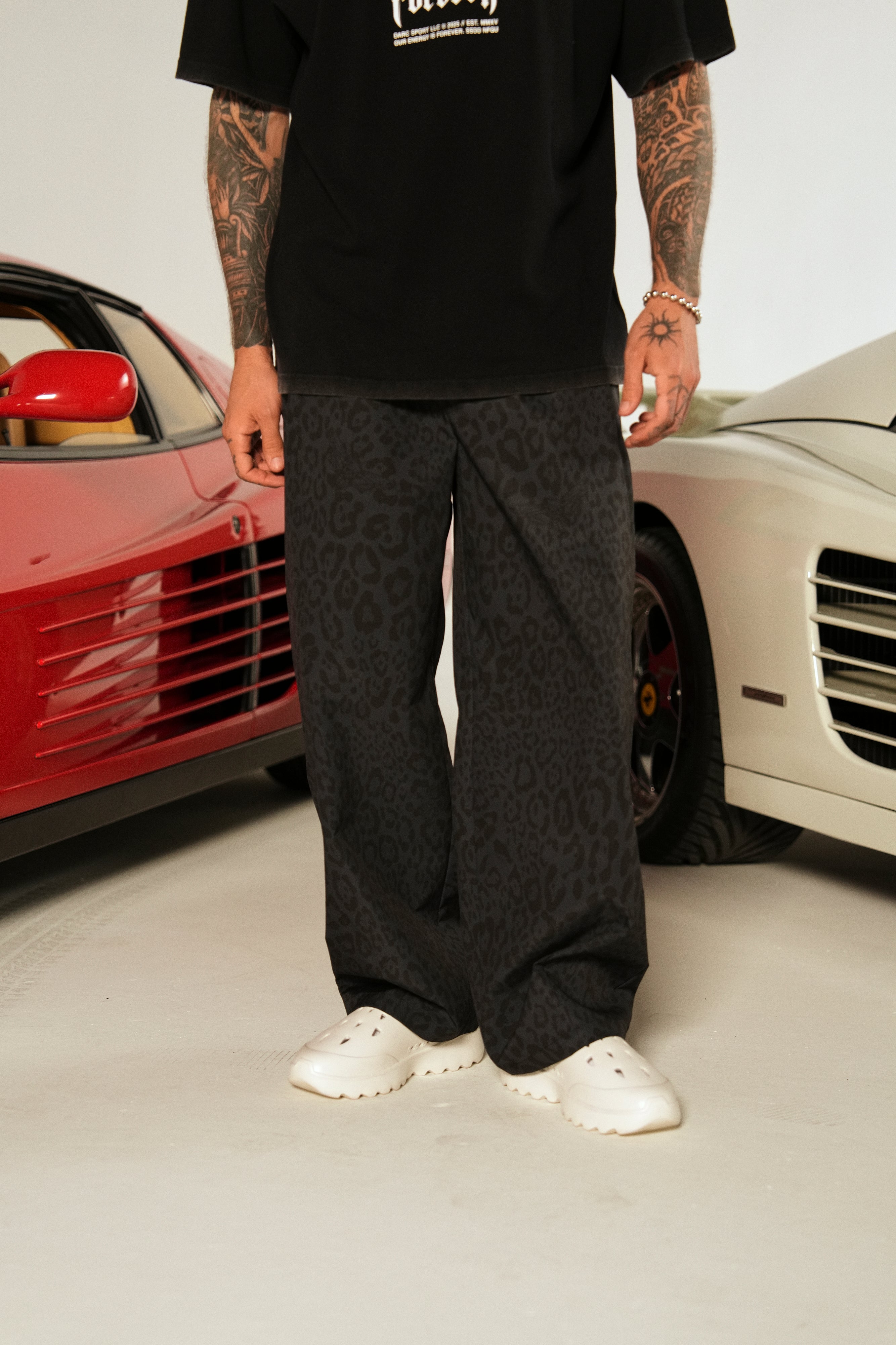 Loyalty Patch Hadi Pants in Charcoal Leopard