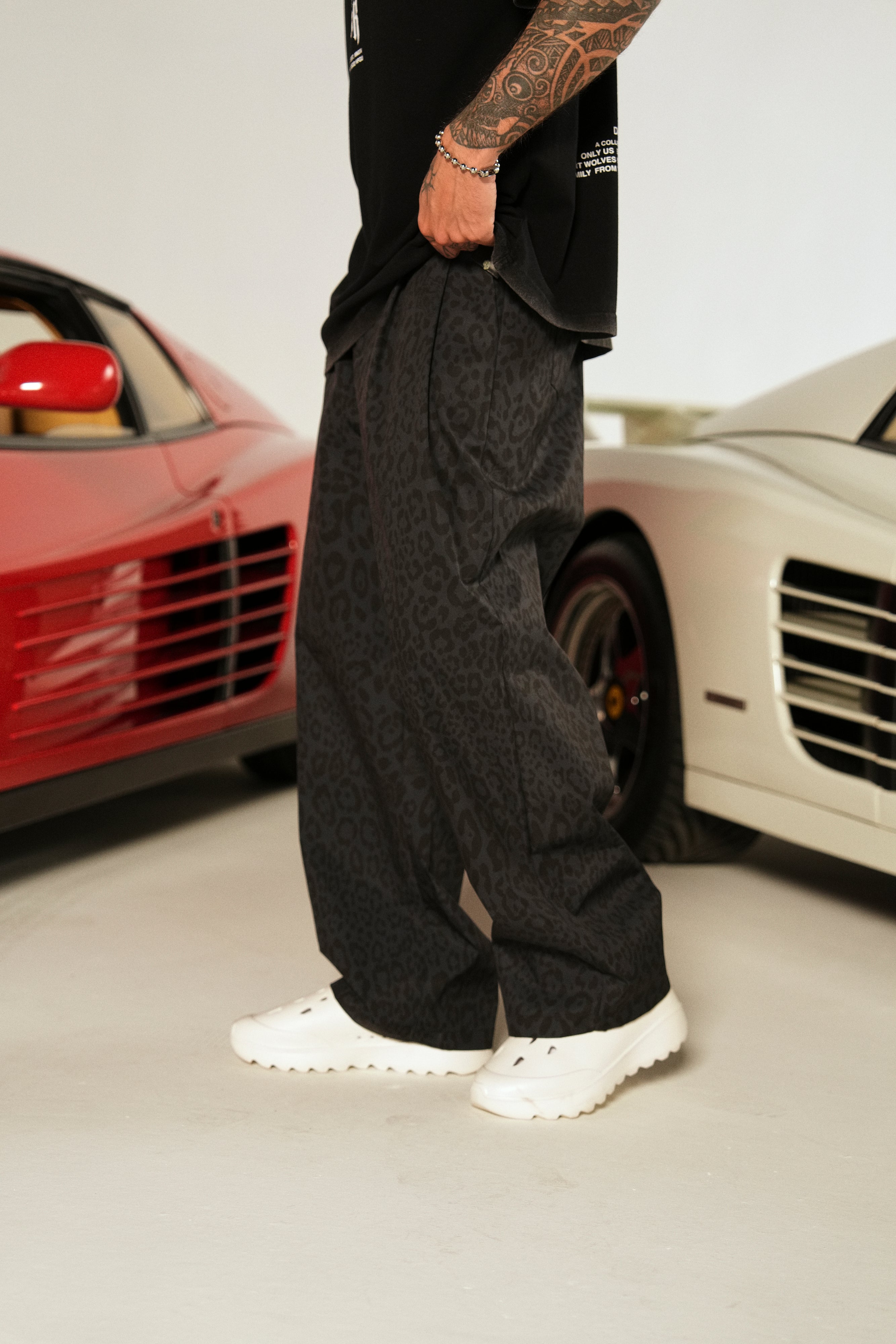 Loyalty Patch Hadi Pants in Charcoal Leopard