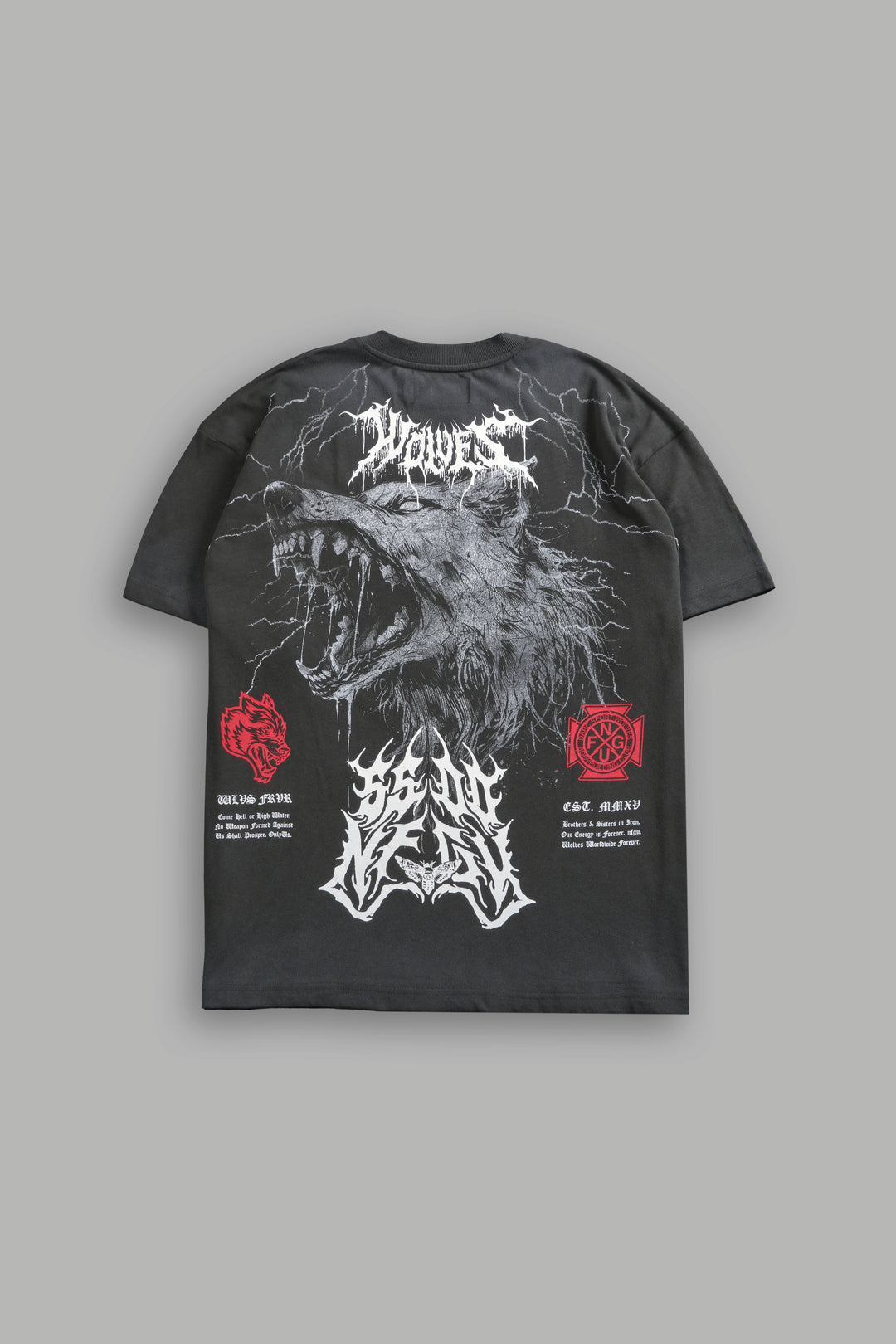 Fenrir Storm "Premium" Oversized Tee in Wolf Gray Drift Wash