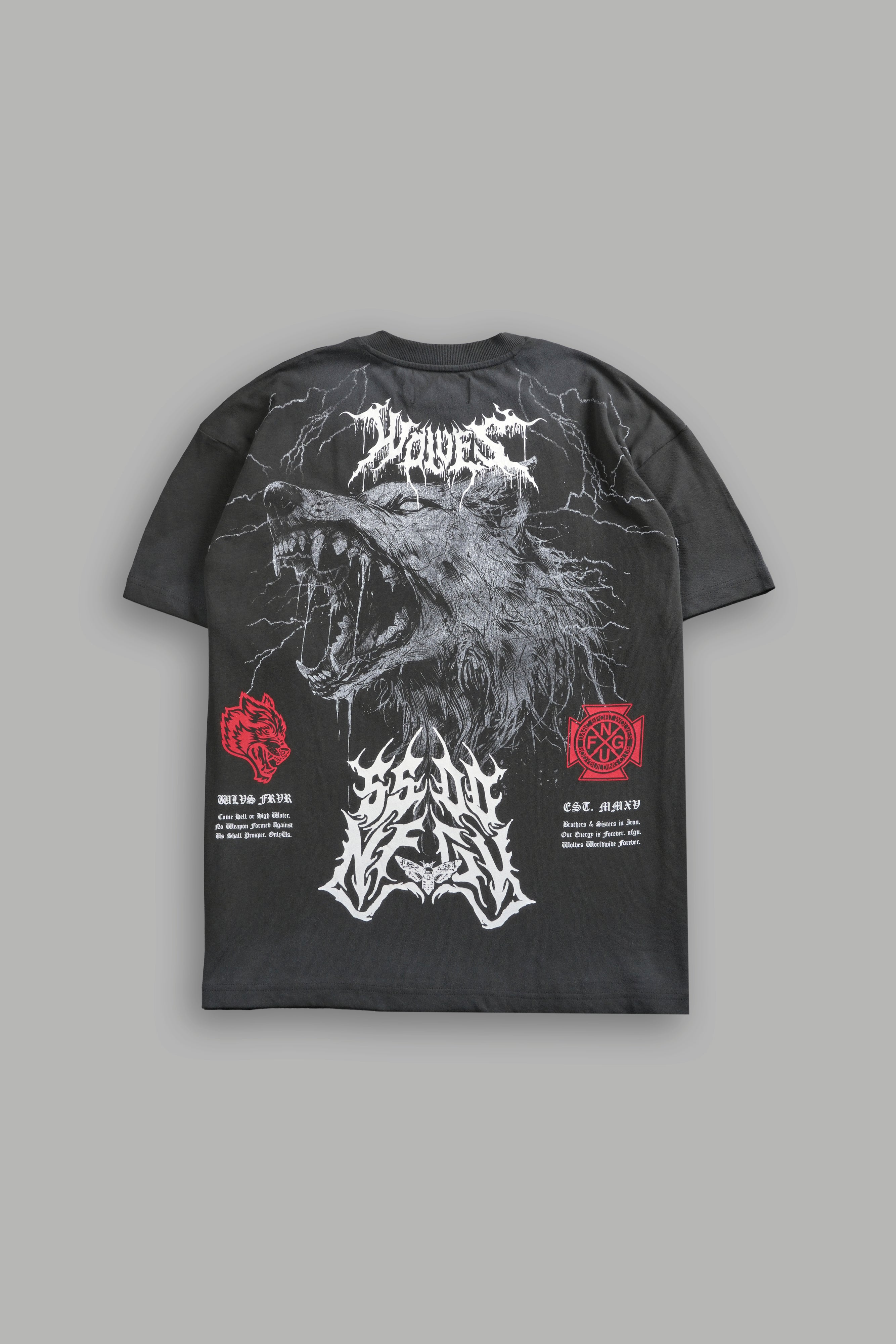 Fenrir Storm "Premium" Oversized Tee in Wolf Gray Drift Wash