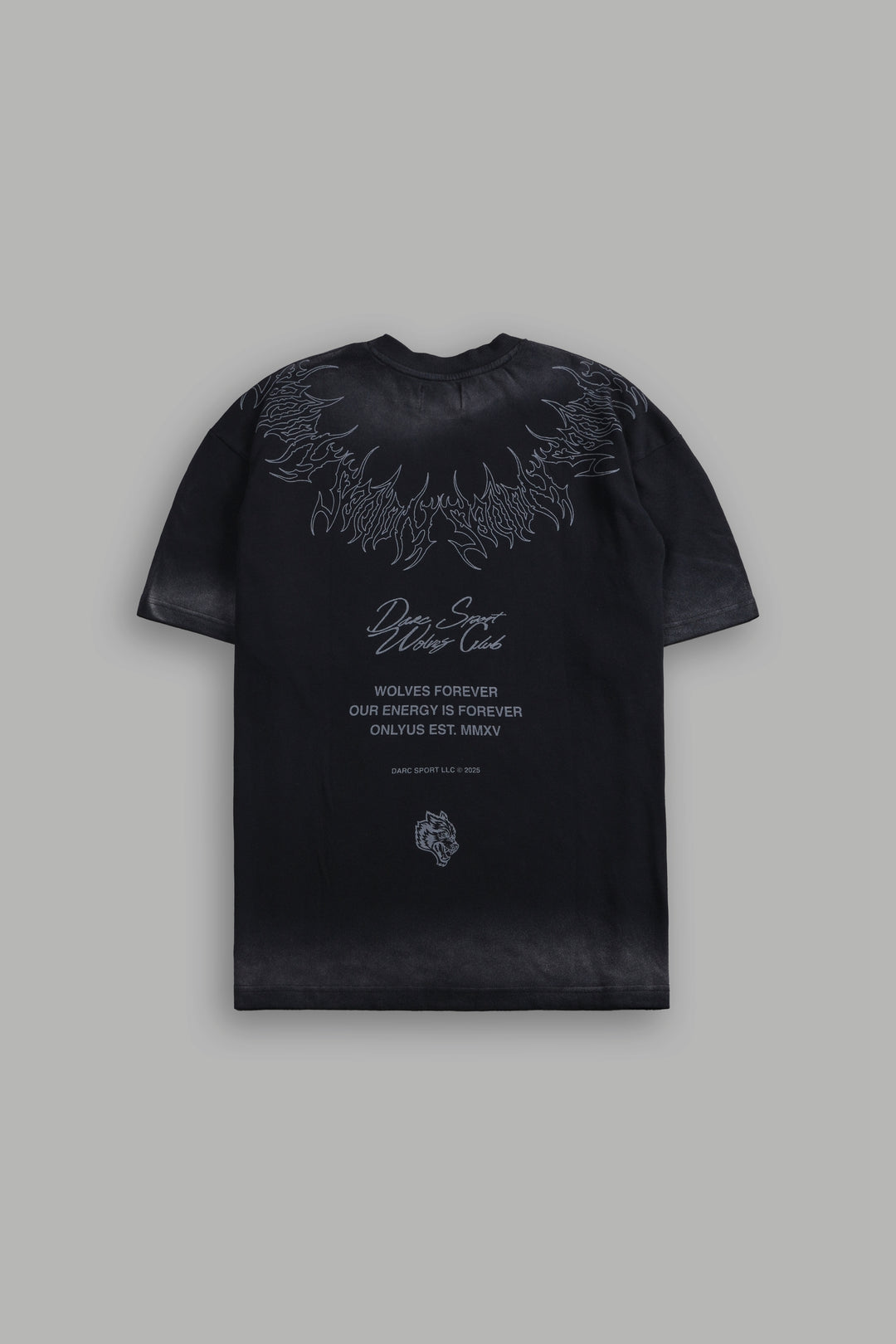 Hesh Core "Premium" Oversized Tee in Black Dawn Sun Fade