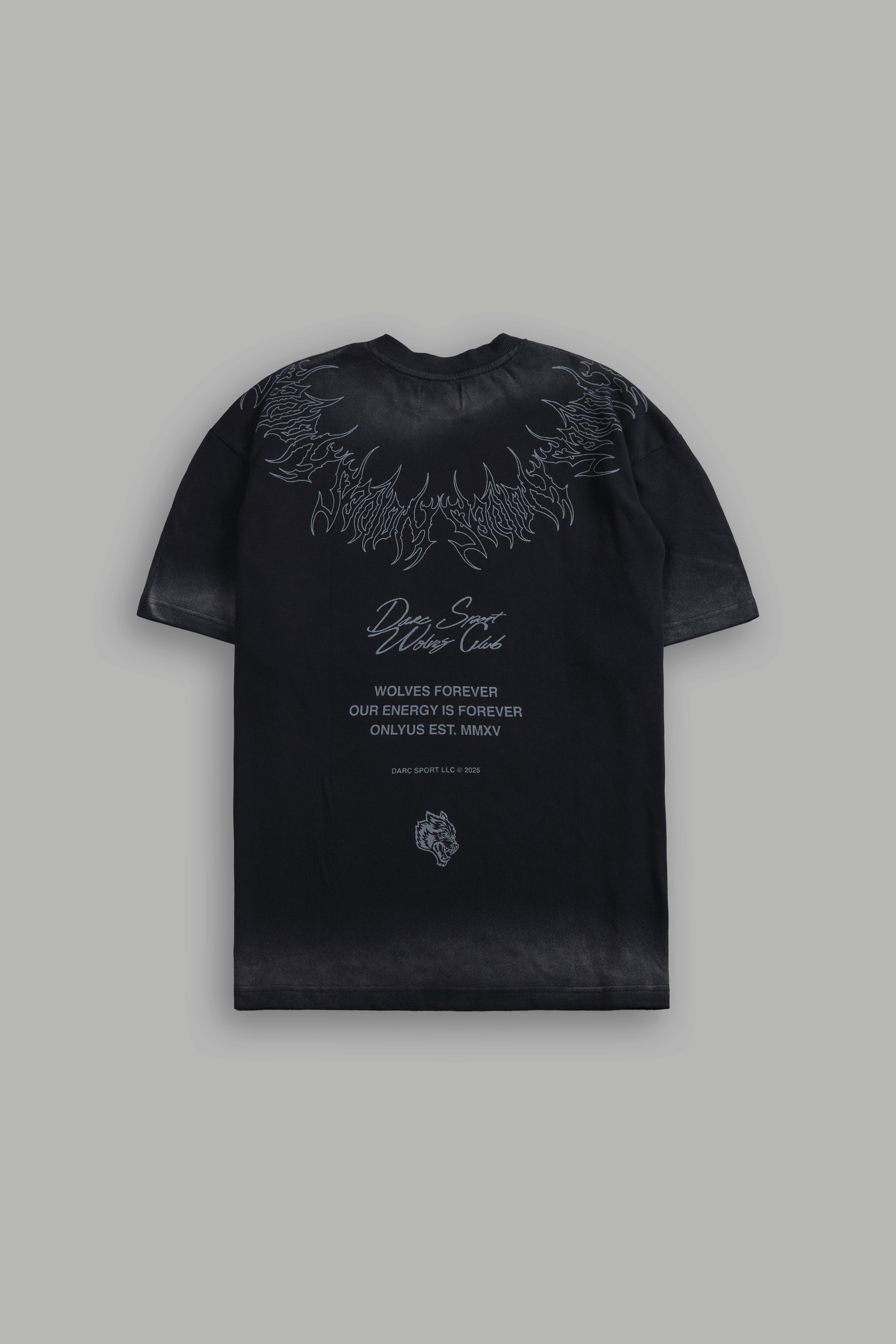 Hesh Core "Premium" Oversized Tee in Black Dawn Sun Fade