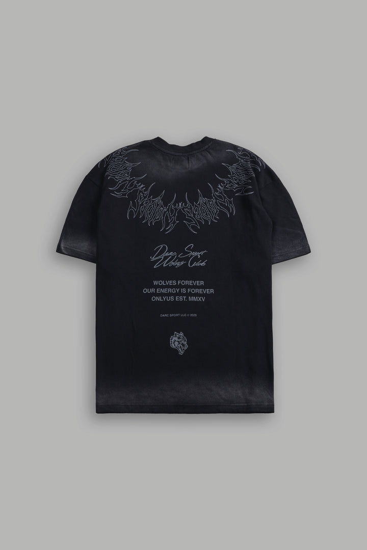 Hesh Core "Premium" Oversized Tee in Black Dawn Sun Fade