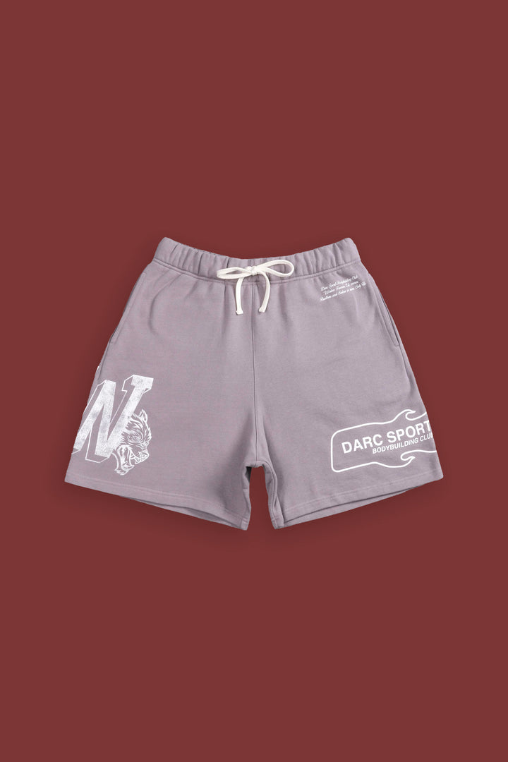 Riders Oversized Post Lounge Sweat Shorts in Pale Gray