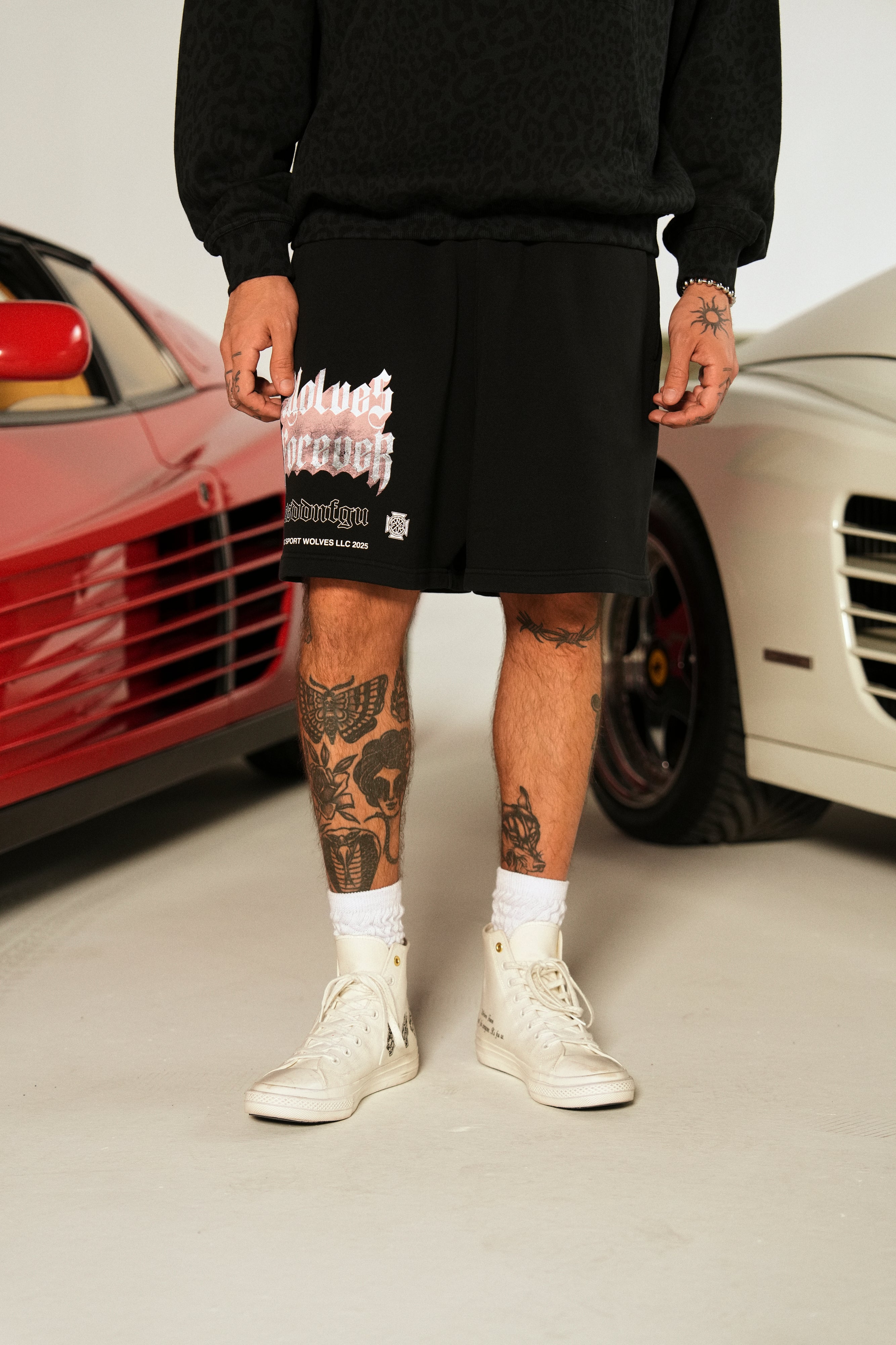 You'll Know Oversized Post Lounge Sweat Shorts in Black