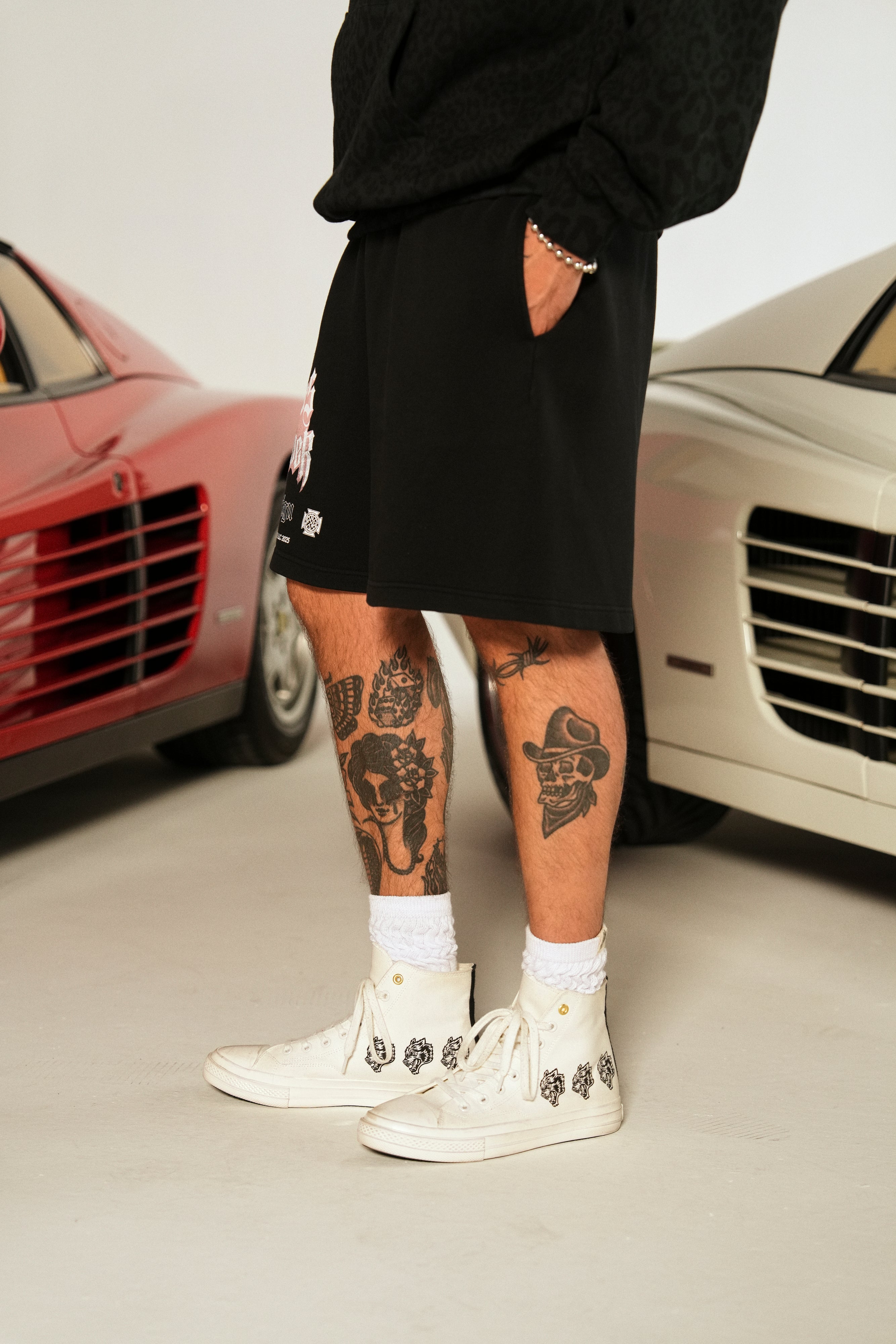You'll Know Oversized Post Lounge Sweat Shorts in Black