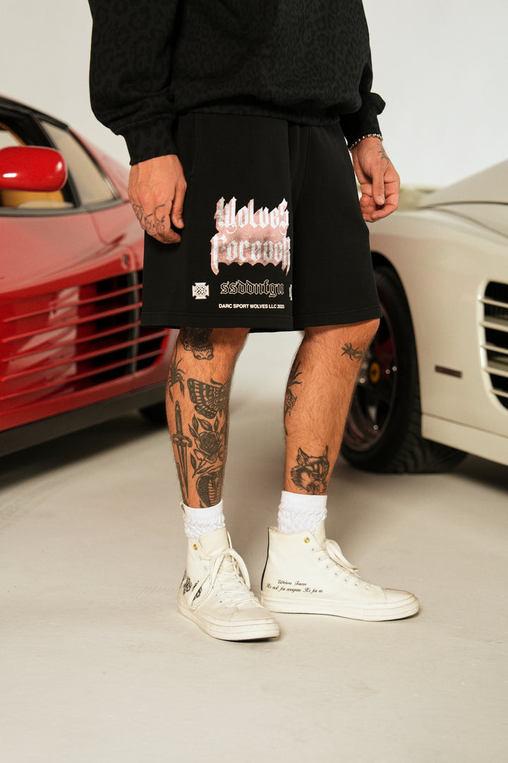 You'll Know Oversized Post Lounge Sweat Shorts in Black