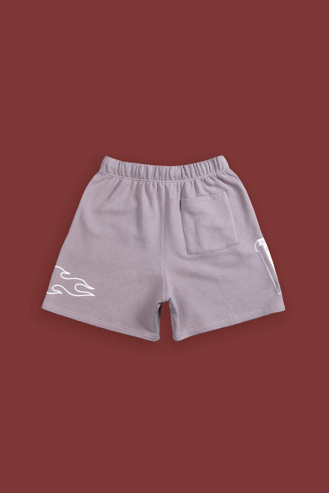 Riders Oversized Post Lounge Sweat Shorts in Pale Gray