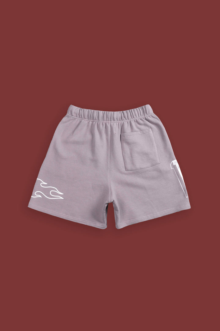 Riders Oversized Post Lounge Sweat Shorts in Pale Gray