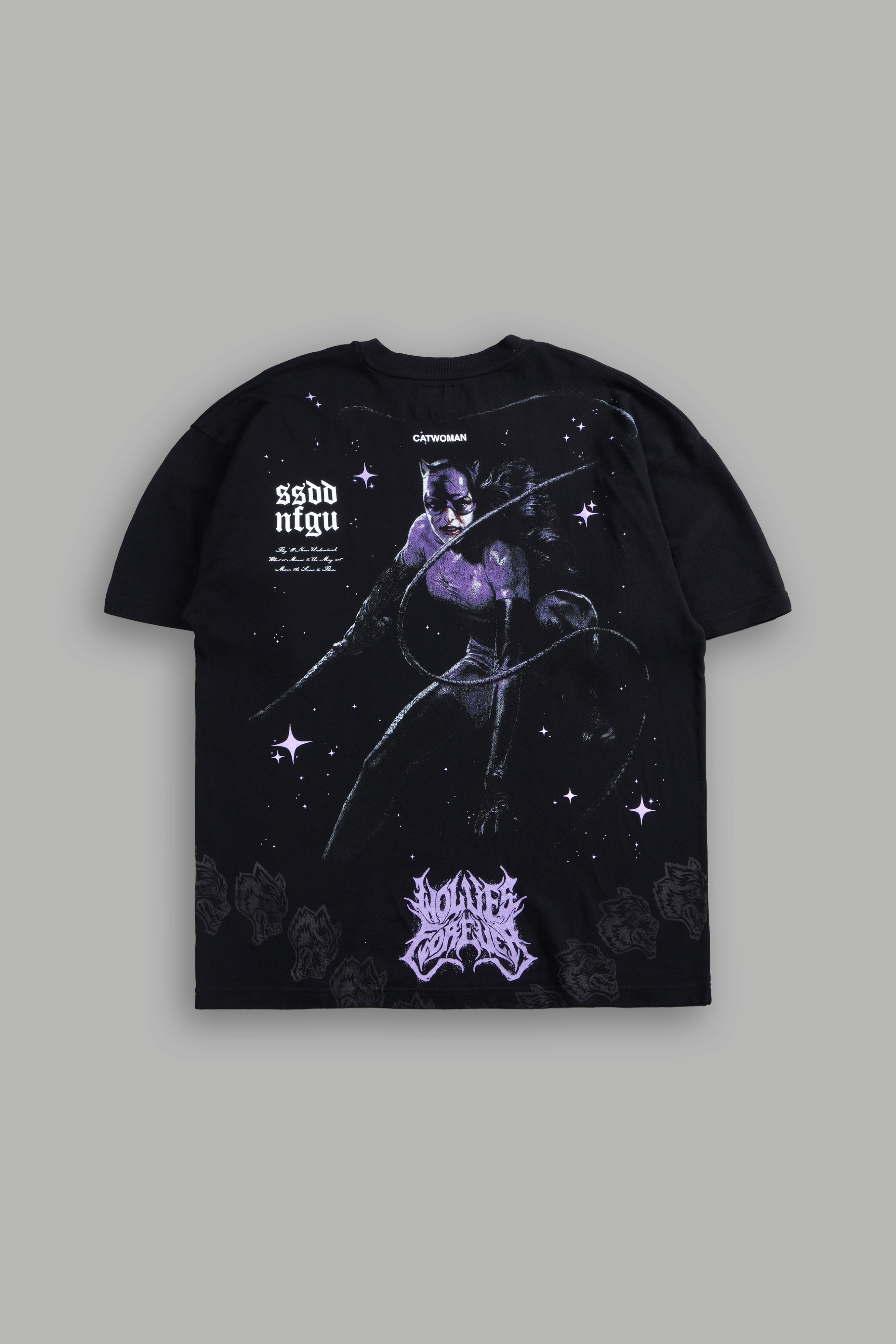 Darc Catwoman "Side By Side" Series Premium Oversized Tee in Black