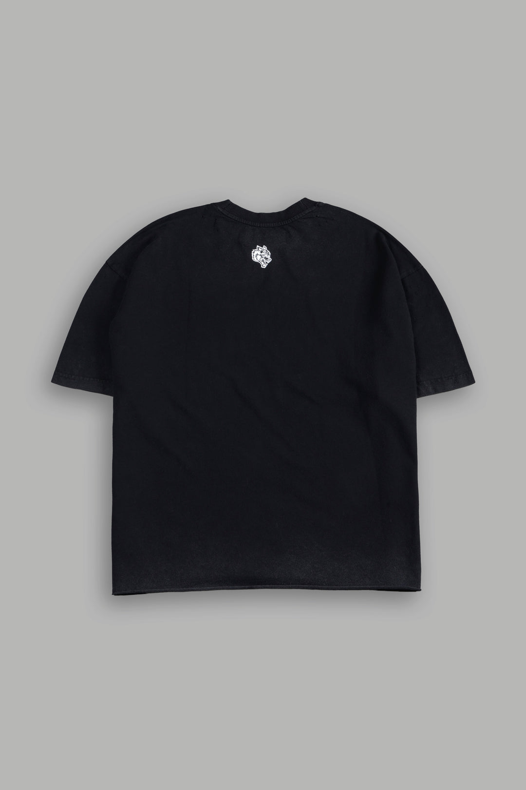 Darc Blossom Premium Raw Hem Box Cut Tee in Washed Black