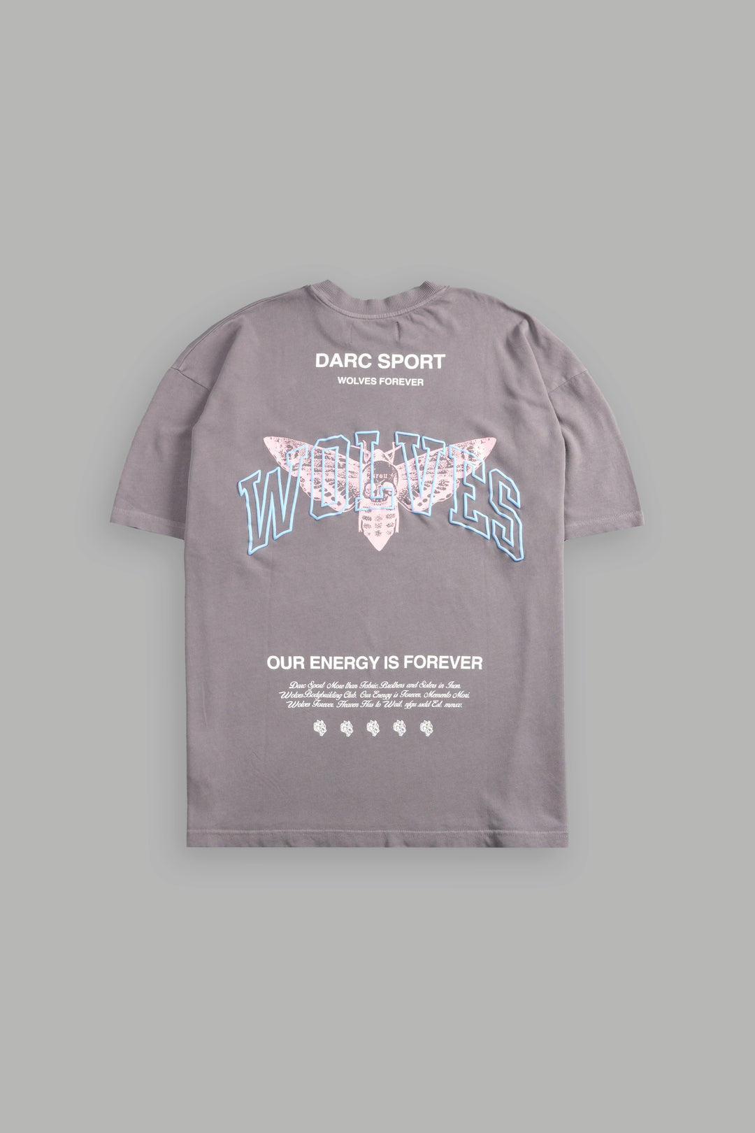 Death Moth Forever "Premium" Oversized Tee in Pale Gray