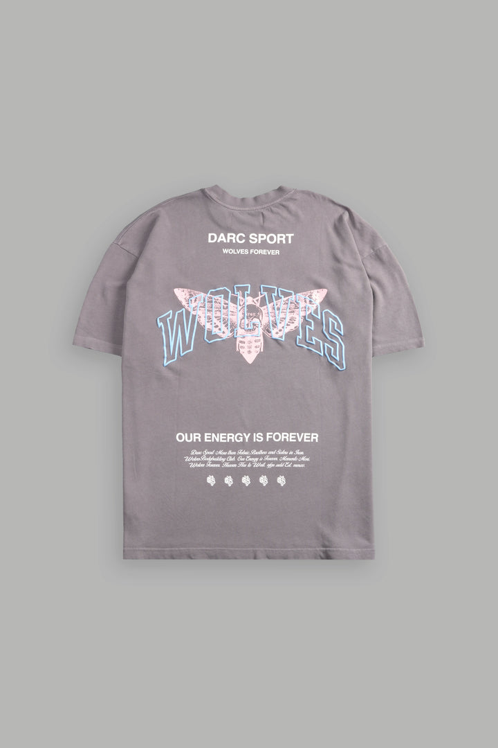 Death Moth Forever "Premium" Oversized Tee in Pale Gray