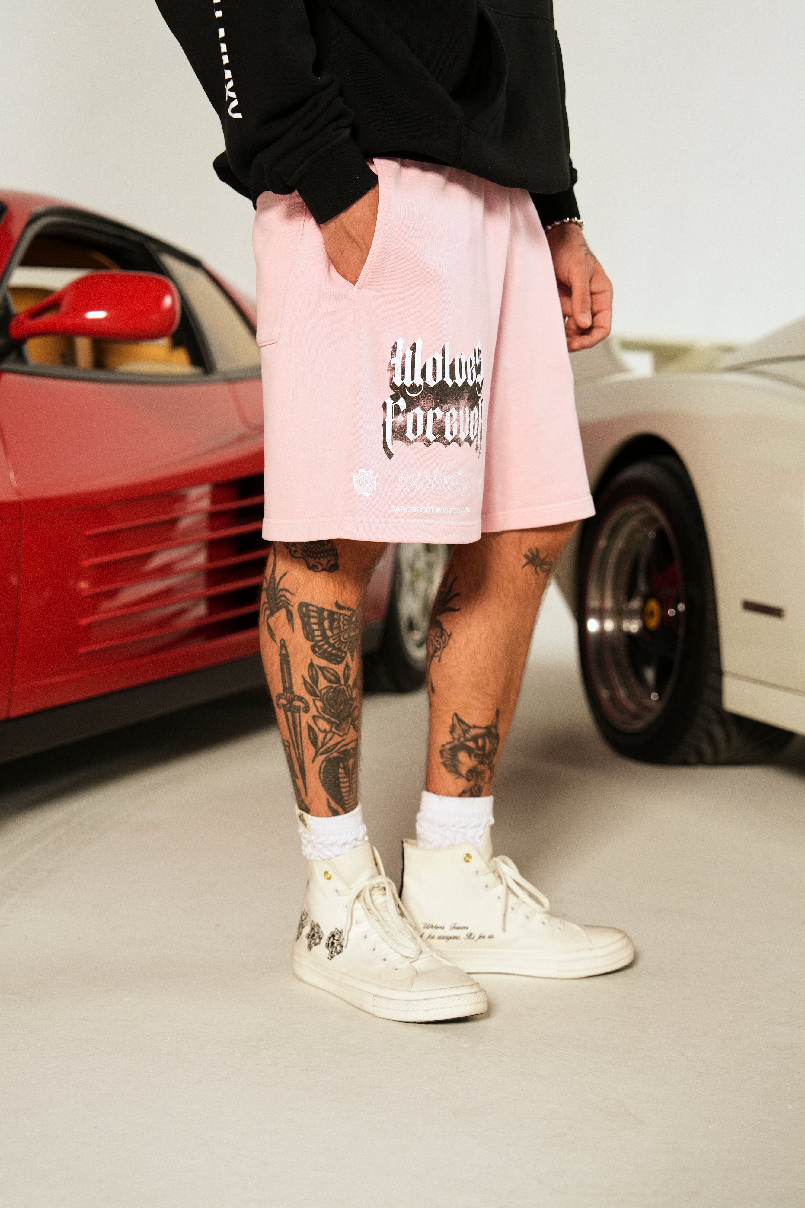 You'll Know Oversized Post Lounge Sweat Shorts in Cherry Blossom