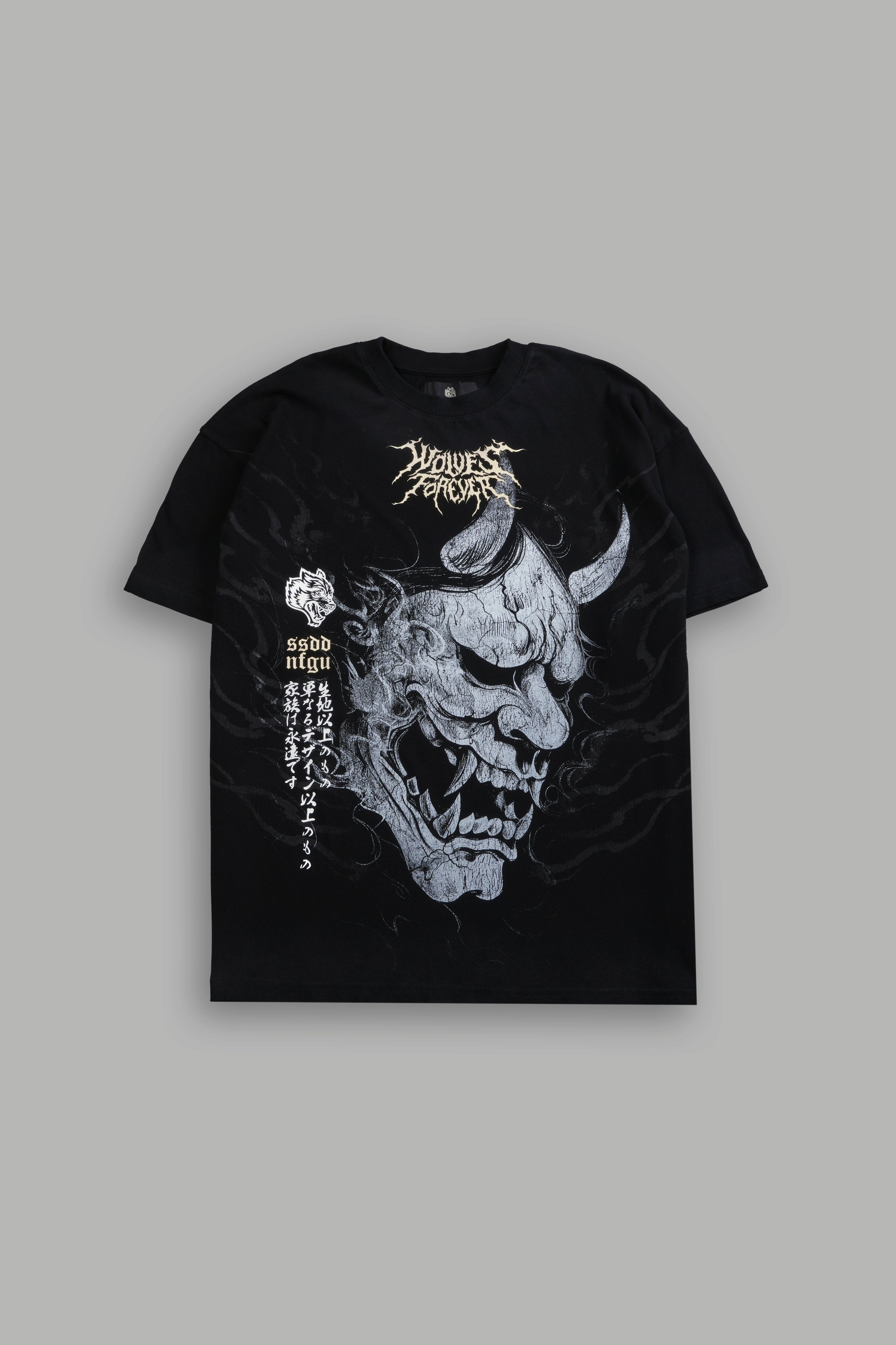 Hannya Inferno "Premium" Oversized Tee in Black Sun Fade