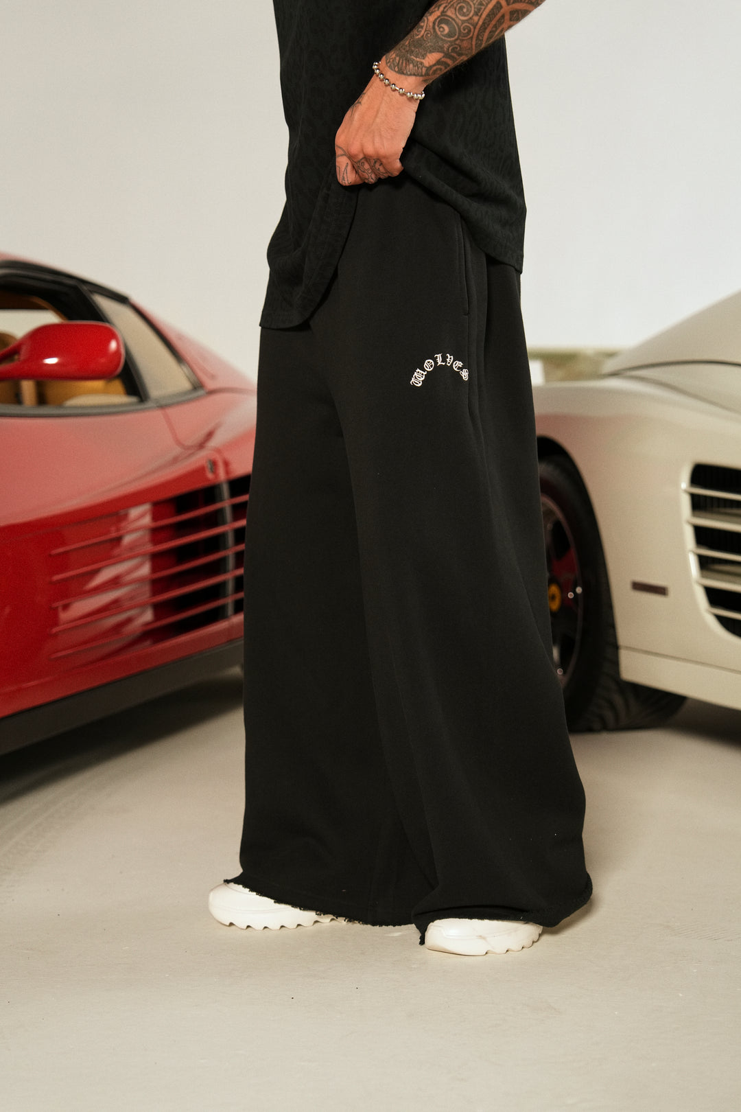 Always Oversized Omen Sweat Pants in Black