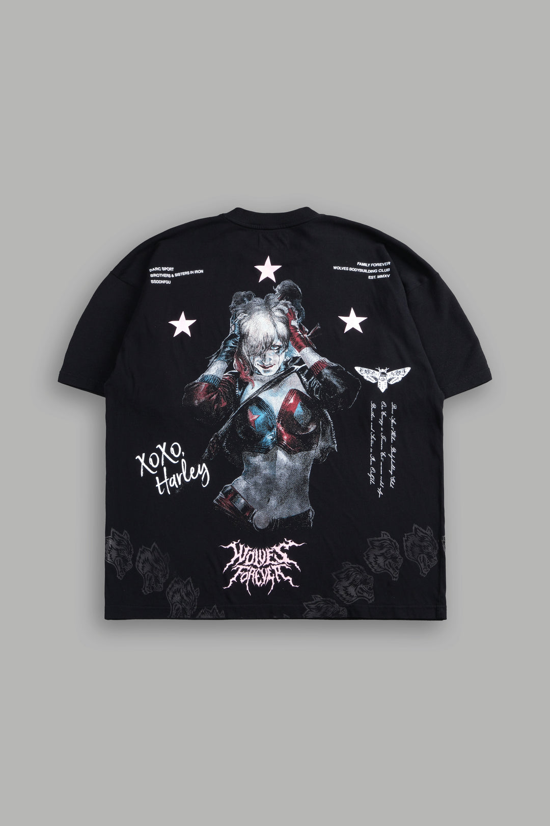 Darc Harley Quinn "Side By Side" Series Premium Oversized Tee in Black