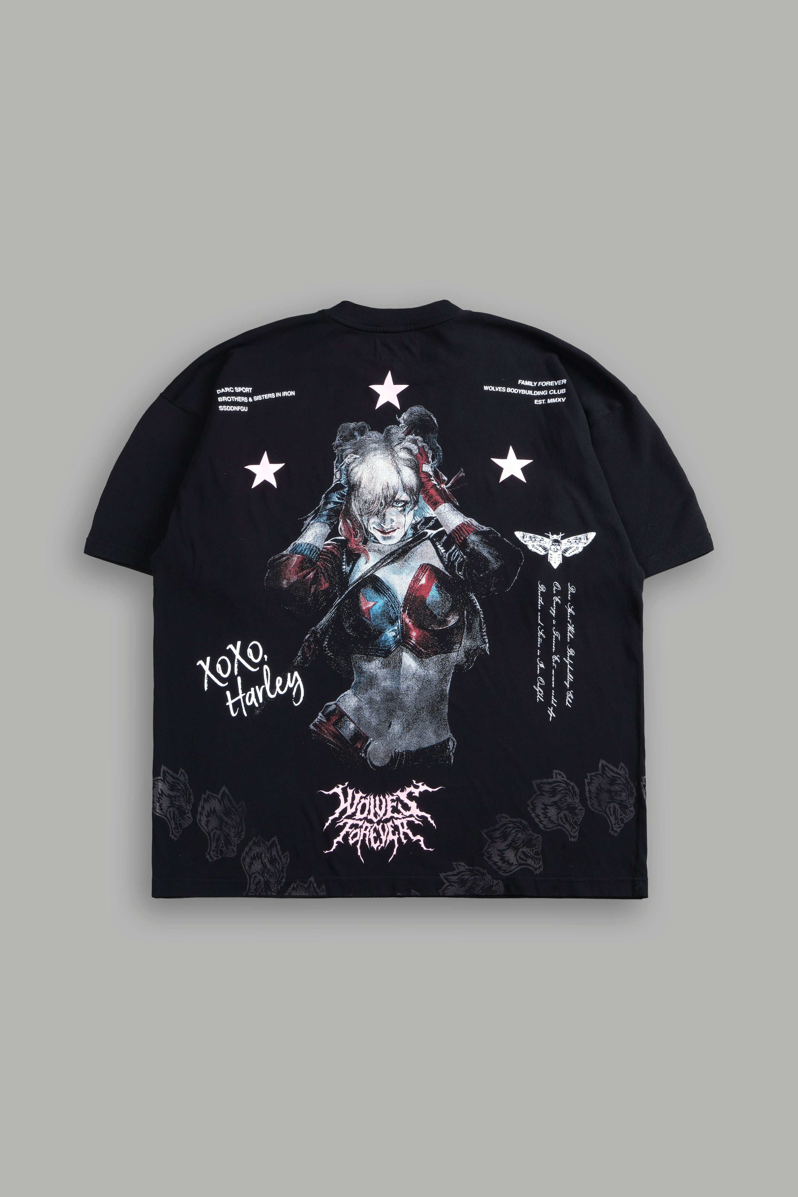Darc Harley Quinn "Side By Side" Series Premium Oversized Tee in Black