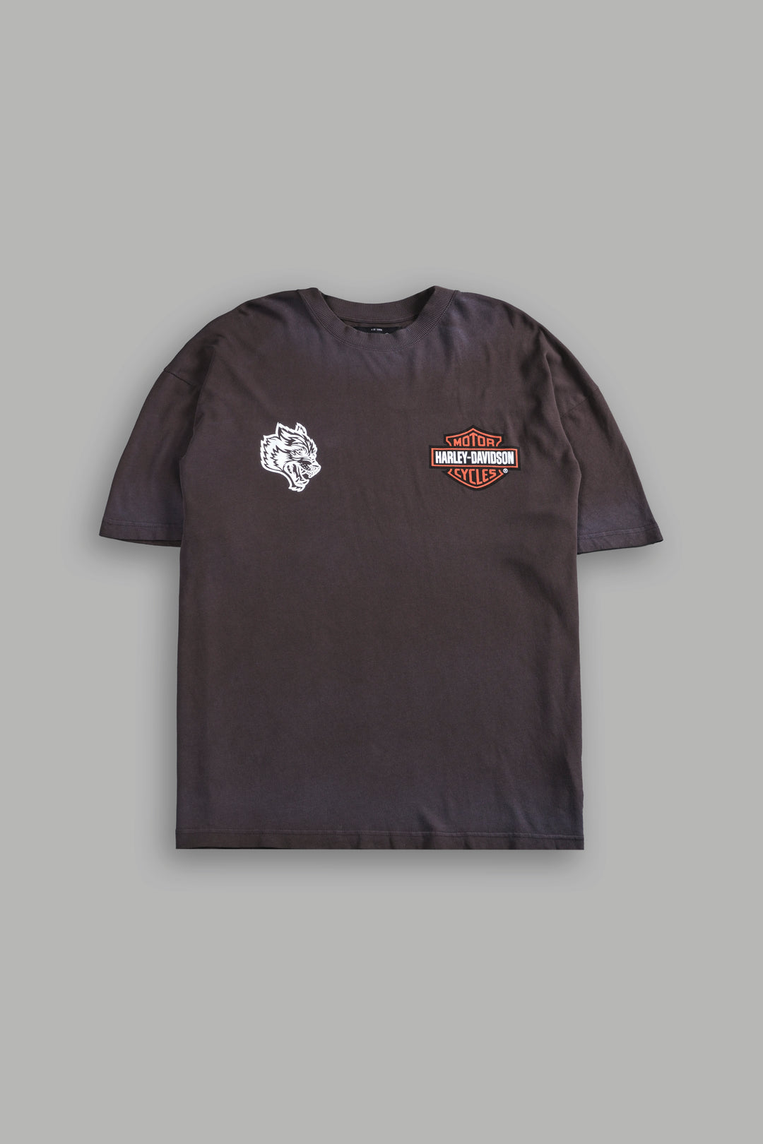 The Snake & The Wolf "Premium" Oversized Tee in Darc Brown Drift Wash