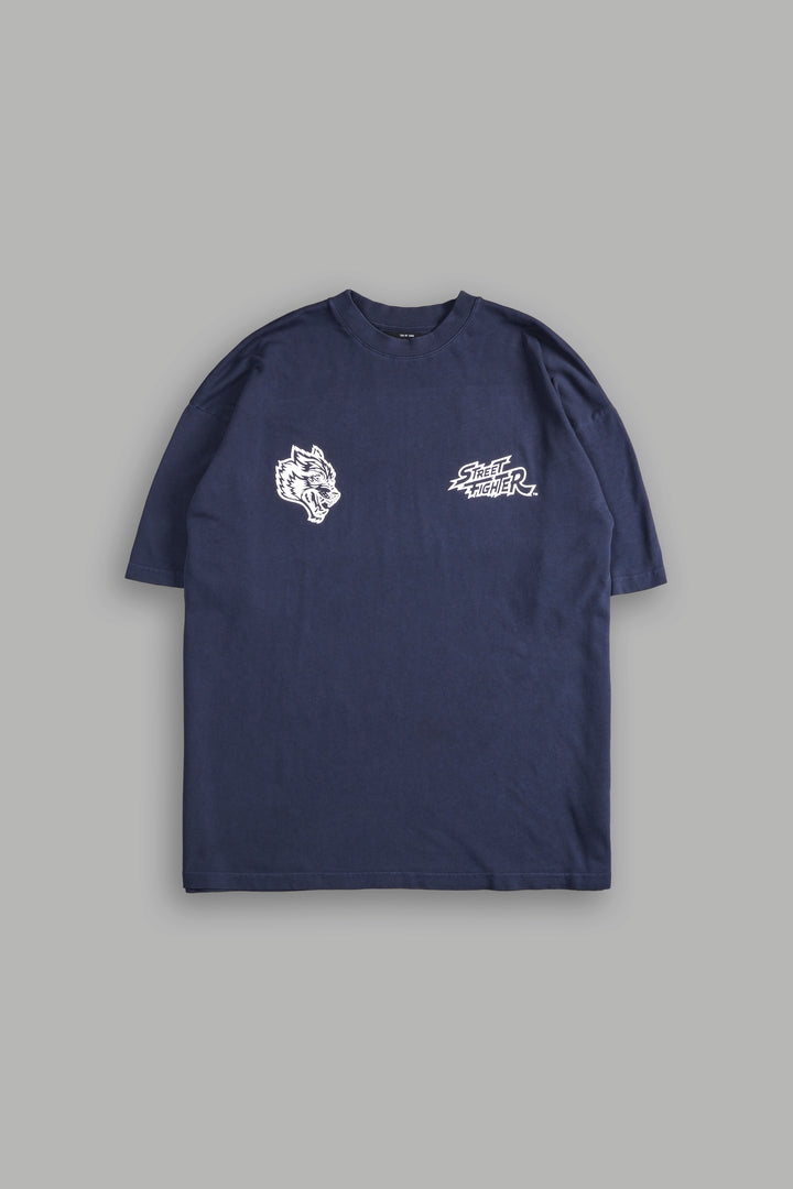 Final Boss "Premium" Unisex Oversized Tee in Storm Blue