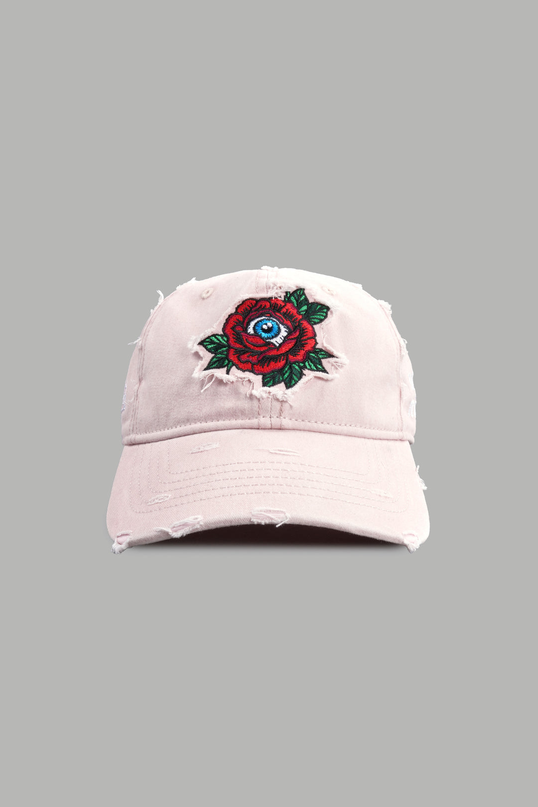Eye of the Beholder Distressed Dad Hat in Washed Bubblegum