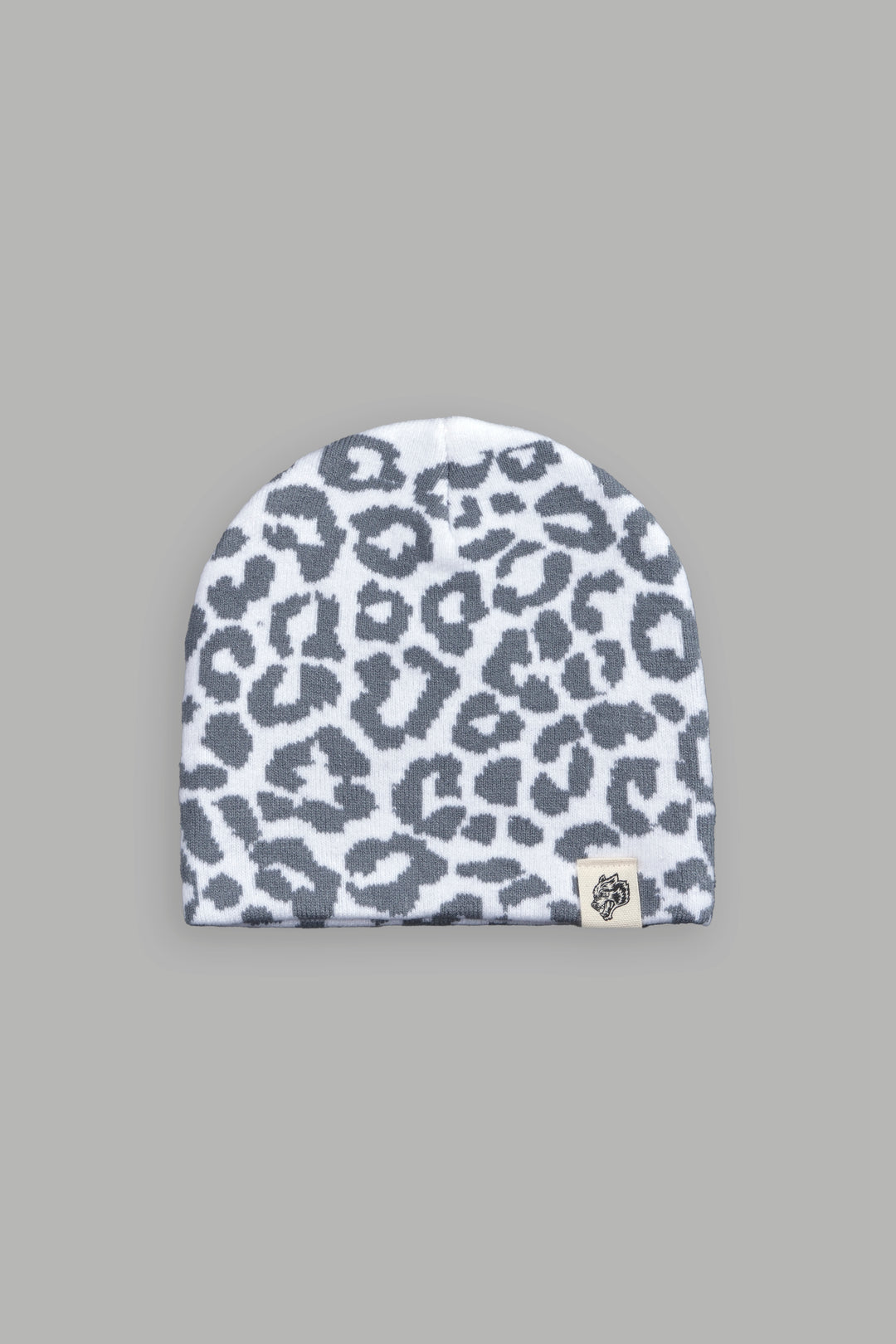 Wolf Patch V2 Cap Beanie in White/Wolf Gray