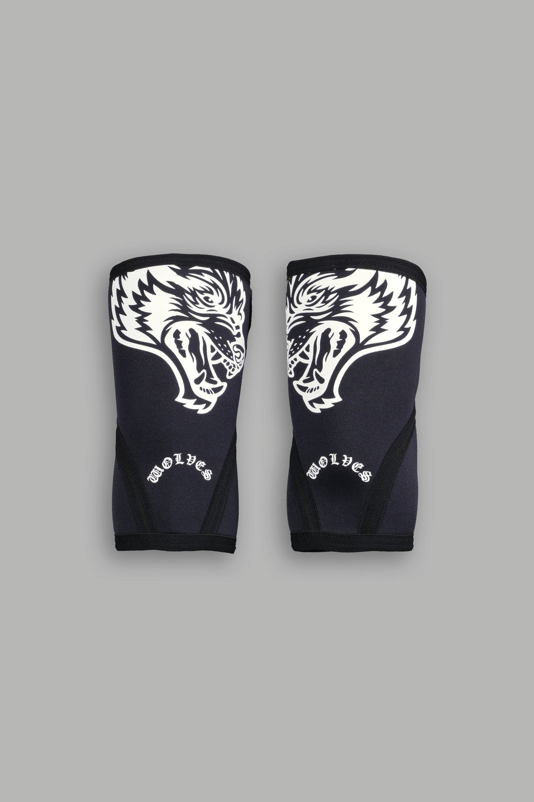 Wolf Head Elbow Sleeves in Black