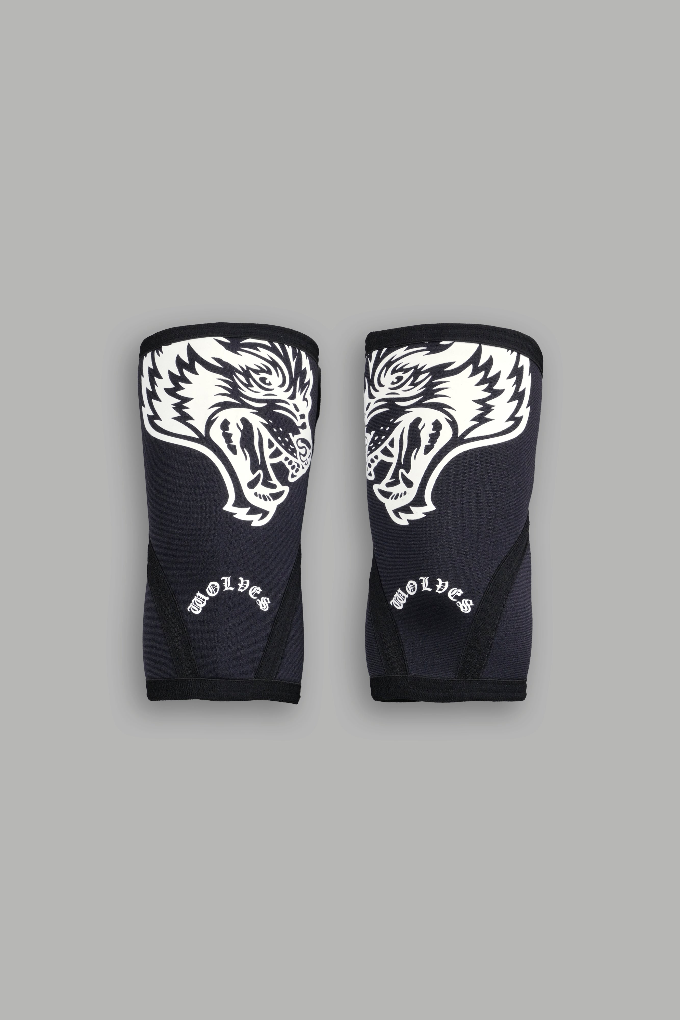 Wolf Head Elbow Sleeves in Black