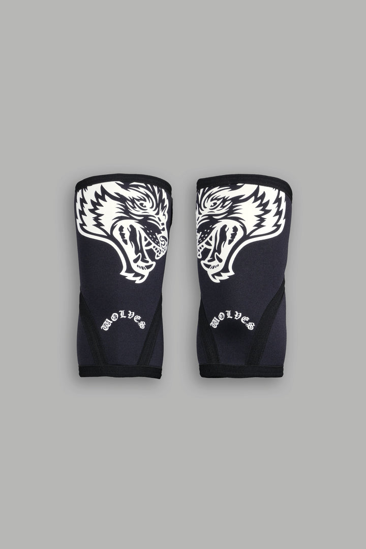 Wolf Head Elbow Sleeves in Black