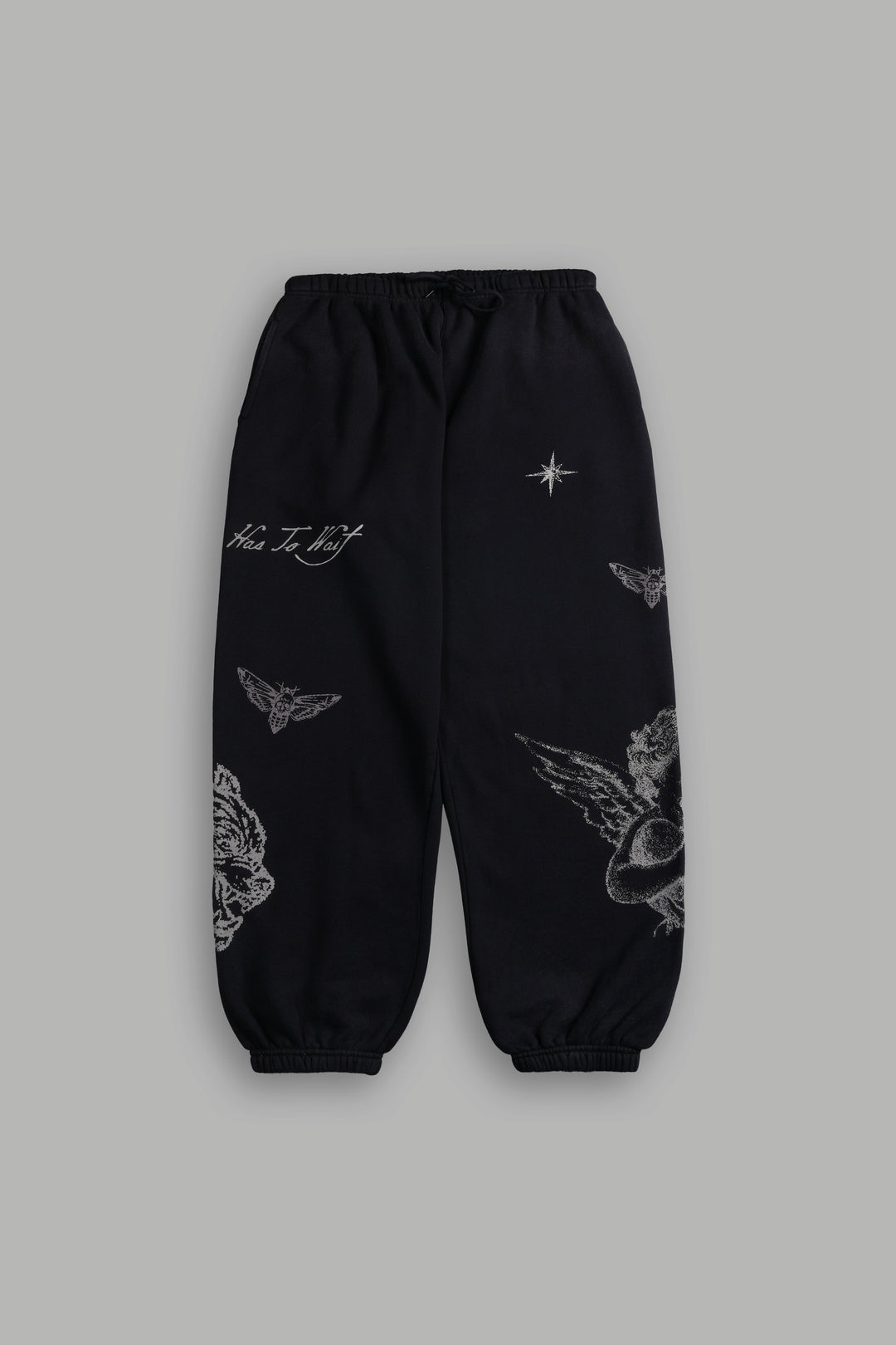 Sacred Flash Lightweight Lounger Sweat Pants in Black Drift Wash