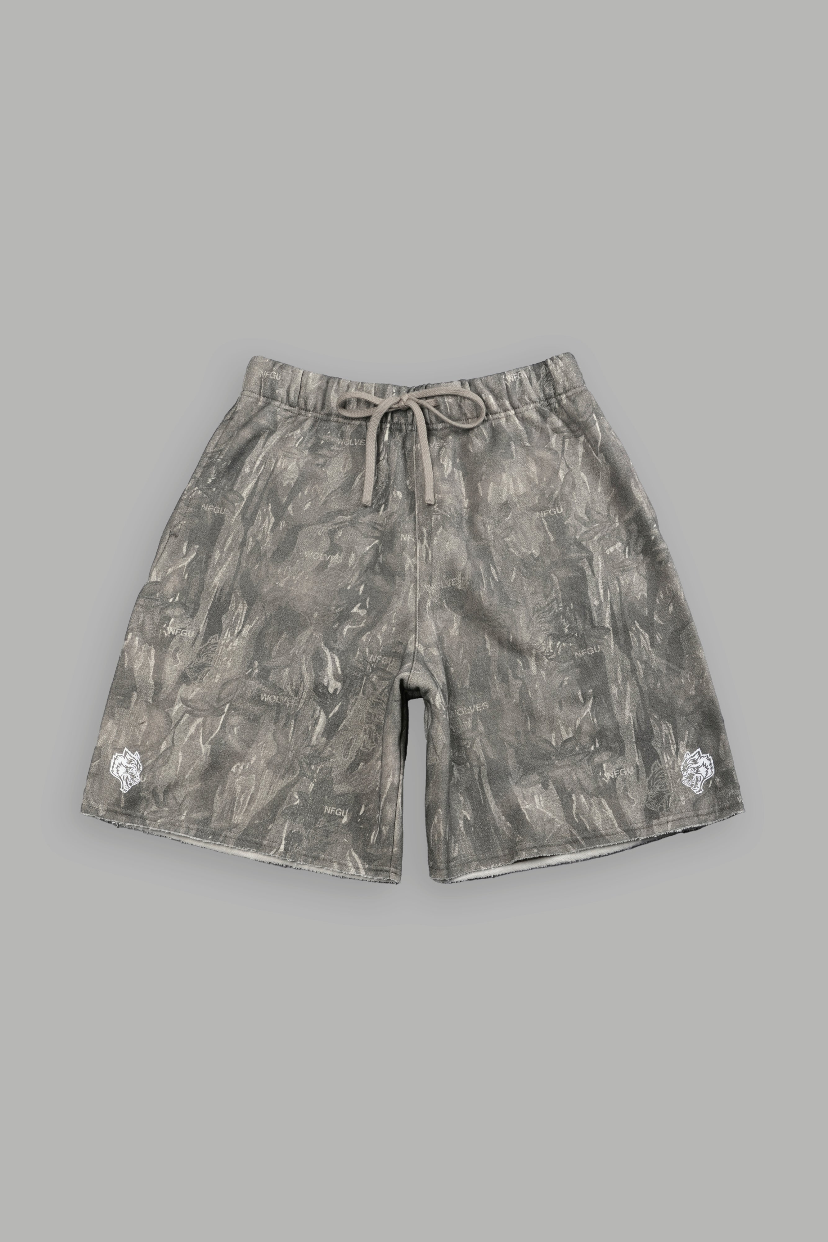 Dual Core Raw Hem Oversized Post Lounge Sweat Shorts in Ohana