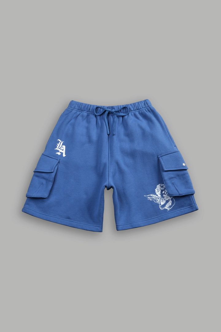 La Ca Frvr Cornell Cargo Sweat Shorts in La Blue