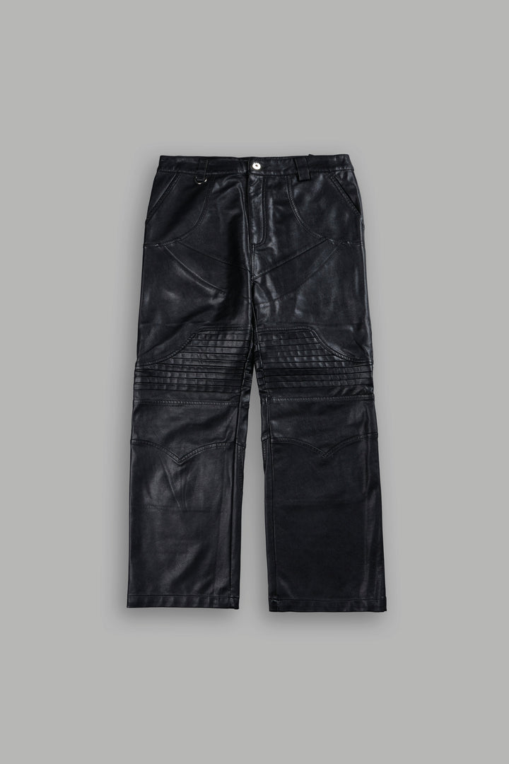 Wolves Chopper McKagan Faux Leather Pants in Black