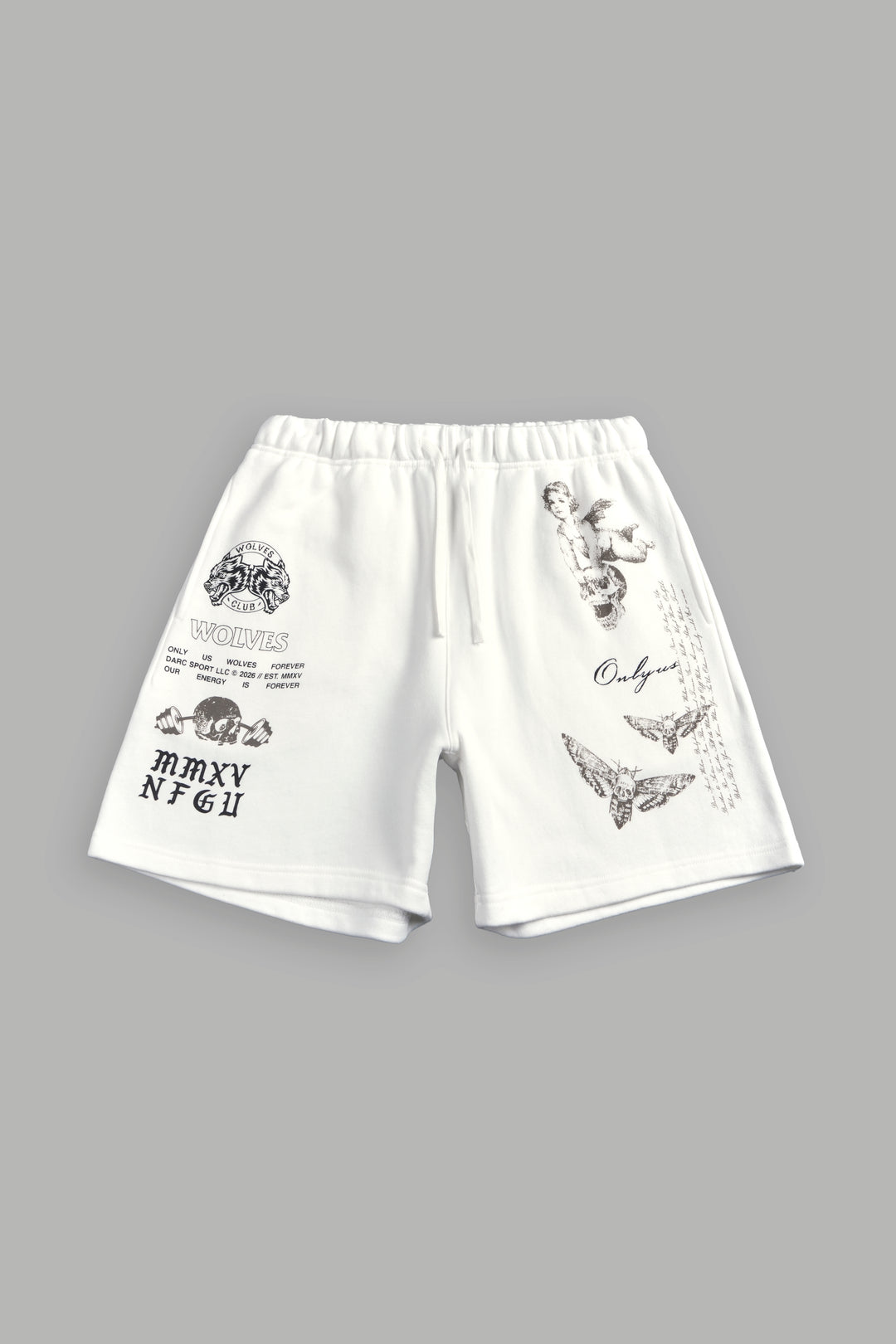 Hollow Virtue Post Lounge Sweat Shorts in Cream