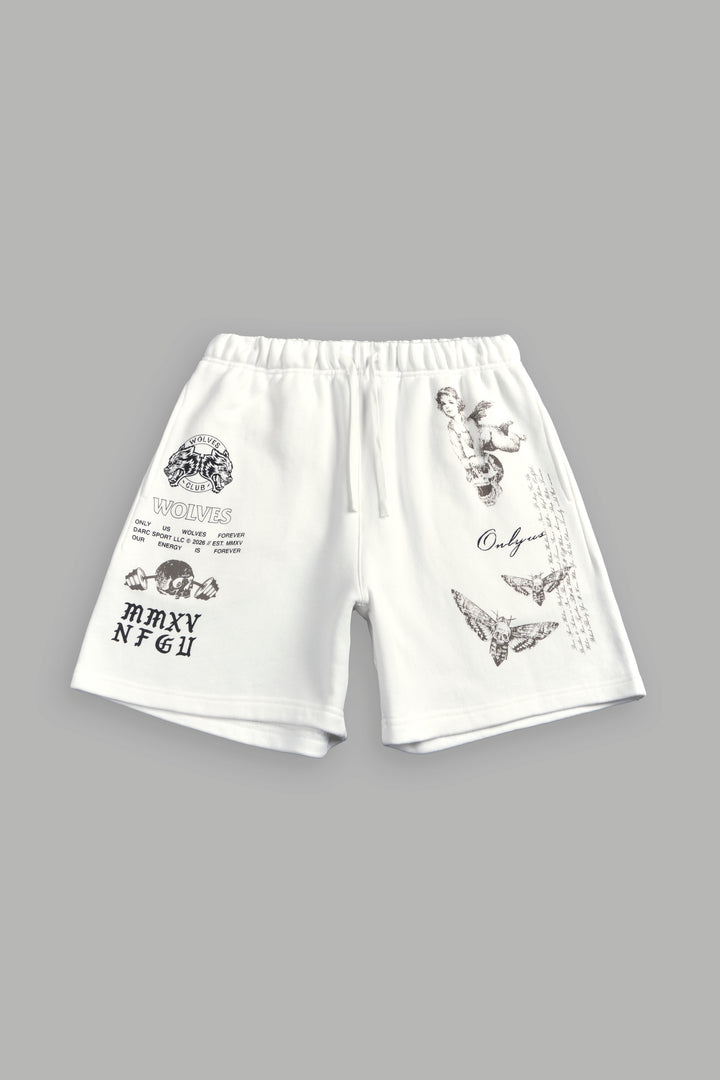Hollow Virtue Post Lounge Sweat Shorts in Cream