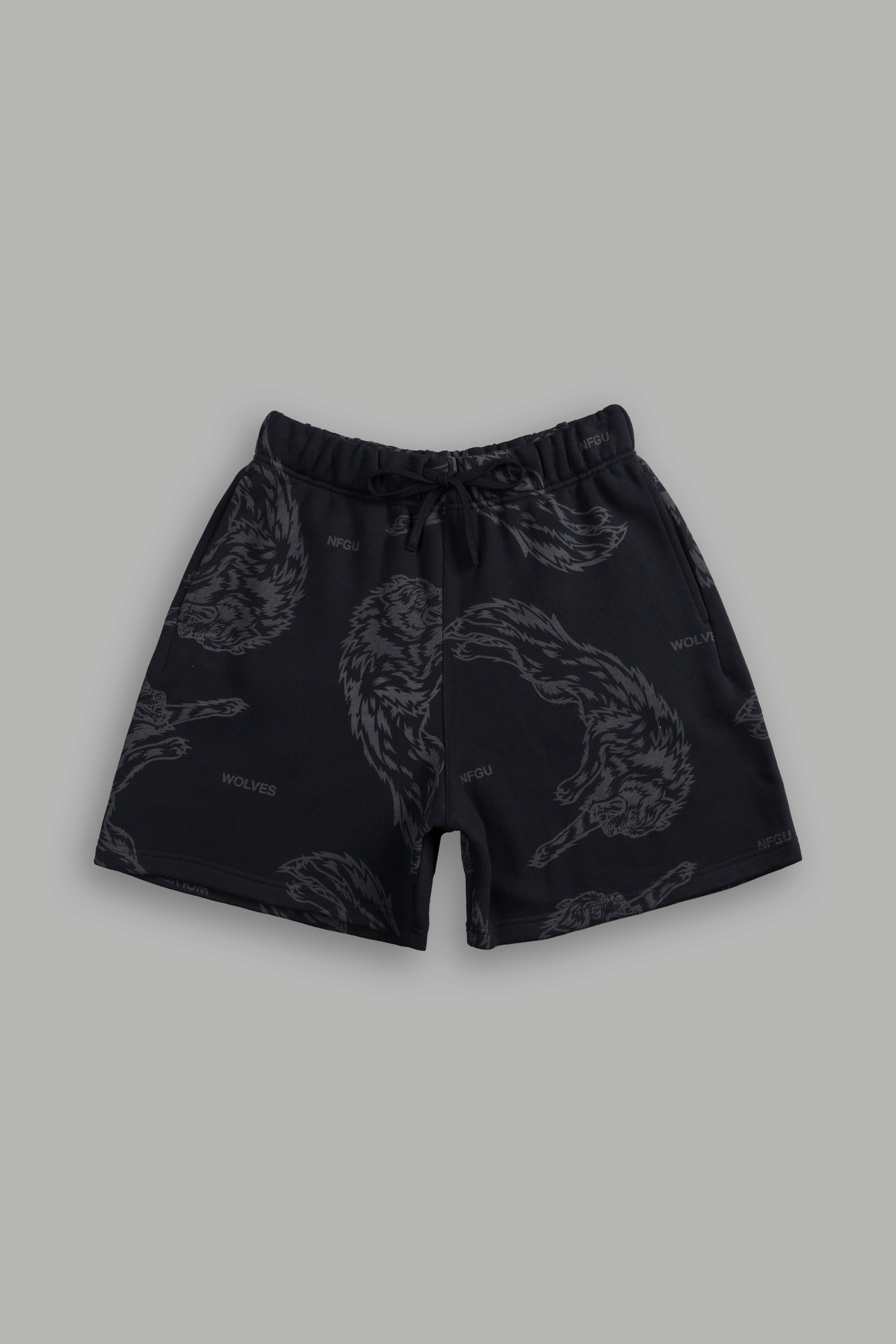 Leap Of Faith Oversized Post Lounge Sweat Shorts in Black