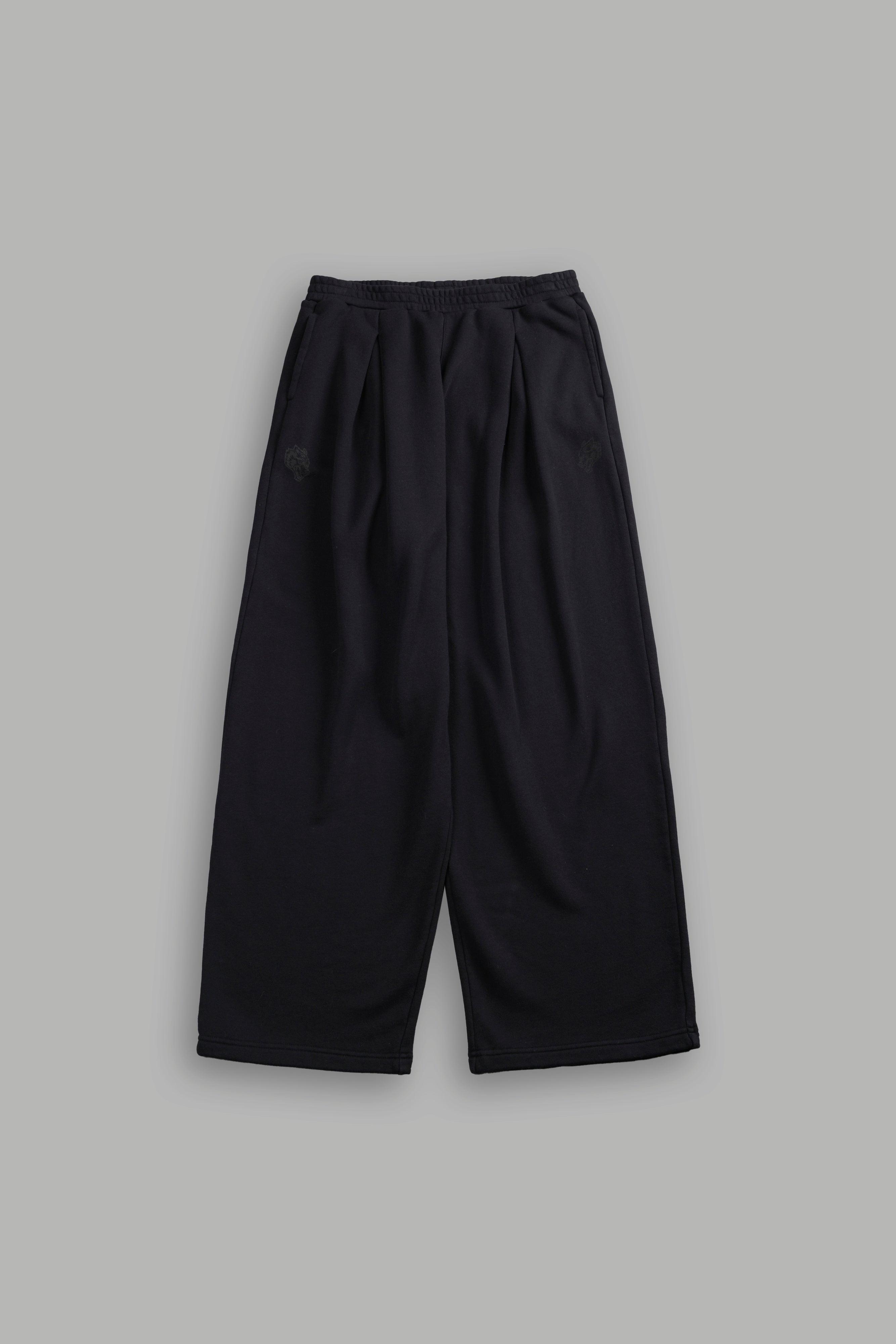 Chopper Appliqué "Yara" Pleated Sweat Pants V2 in Black