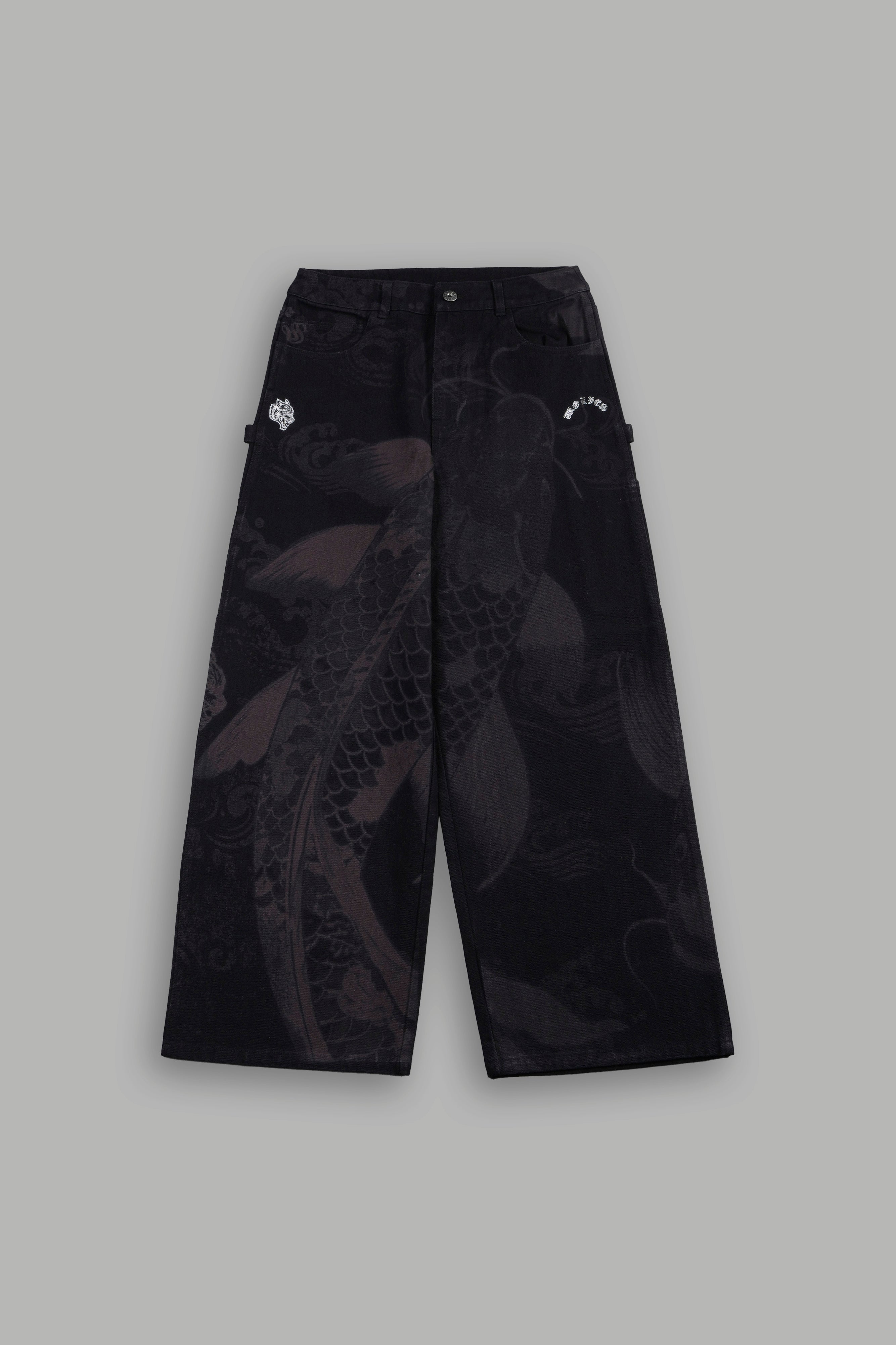 Darc Koi Wide Leg Carpenter Pant in Black