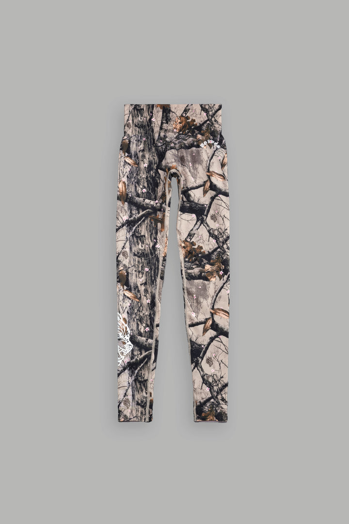 Chopper "Everson Seamless" Scrunch Leggings in Cherry Blossom Woodland Camo