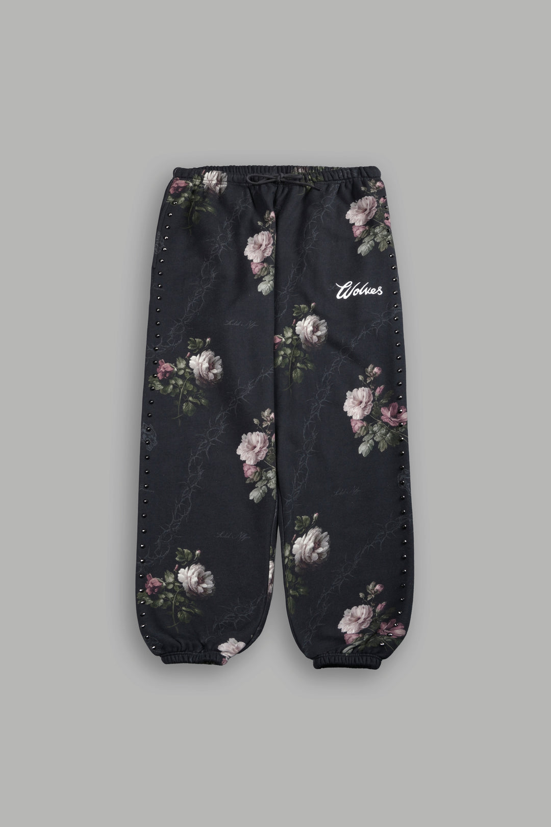 Rose Thorn Lightweight Lounger Sweat Pants in Black Rose Thorn