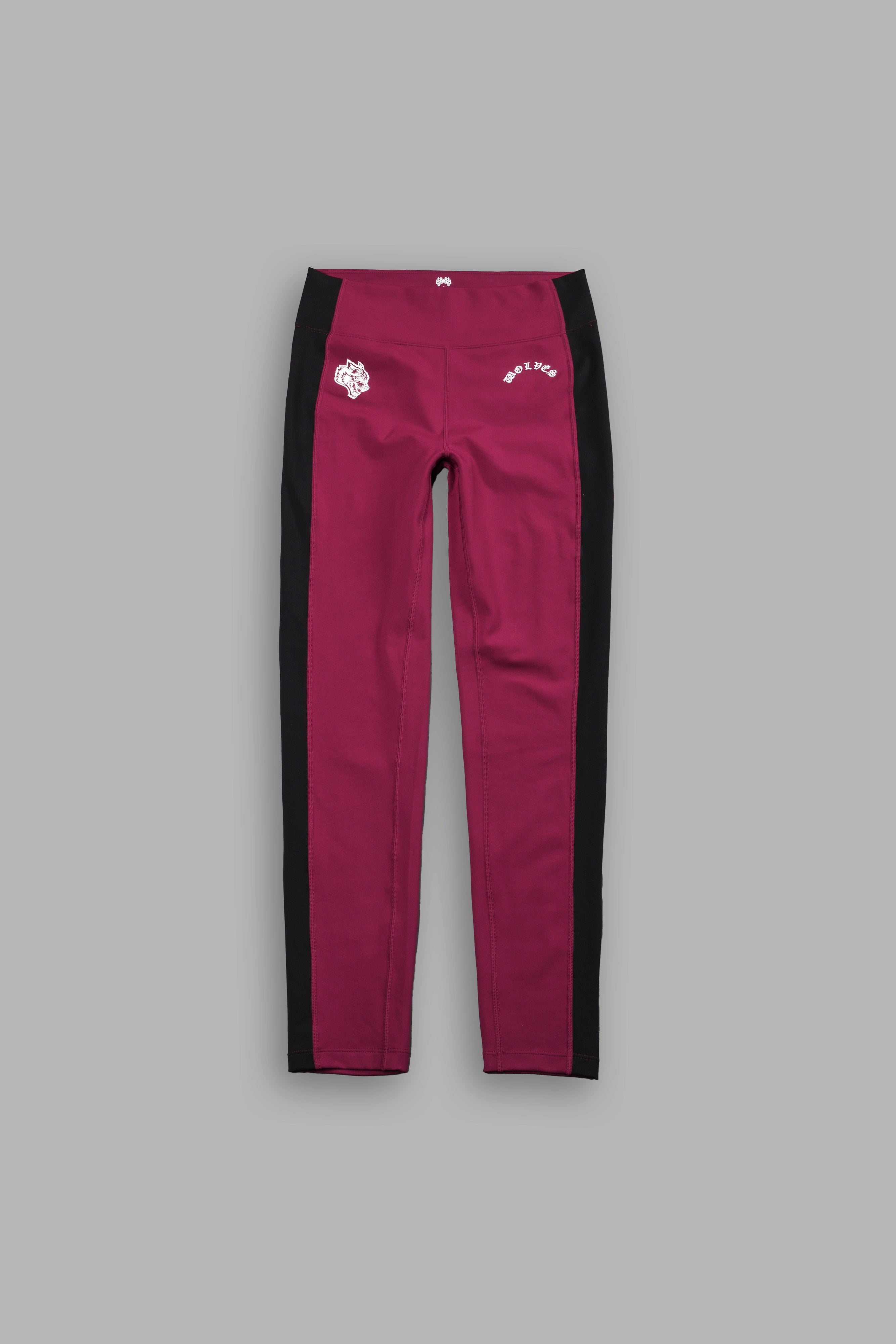 Chopper Wolf "Celine" Stripe Energy Leggings in Deep Raspberry