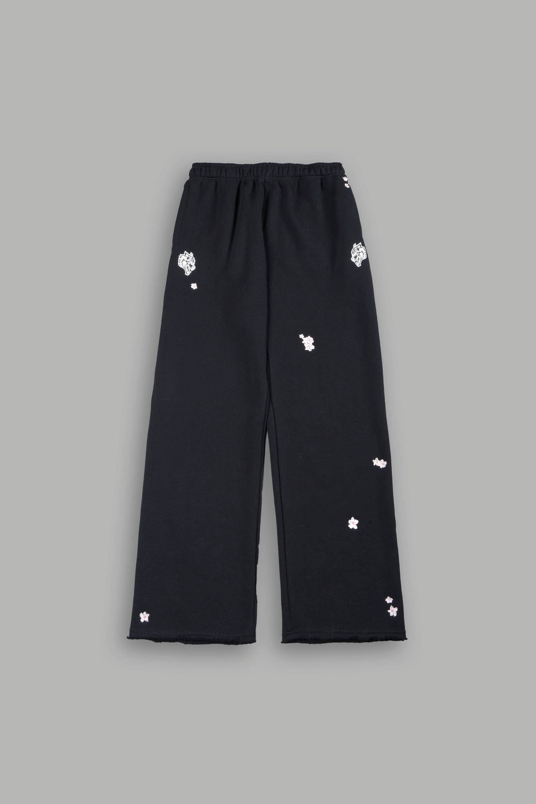 Dual Wolf Sakura Premium Big Cozy Sweats In Black