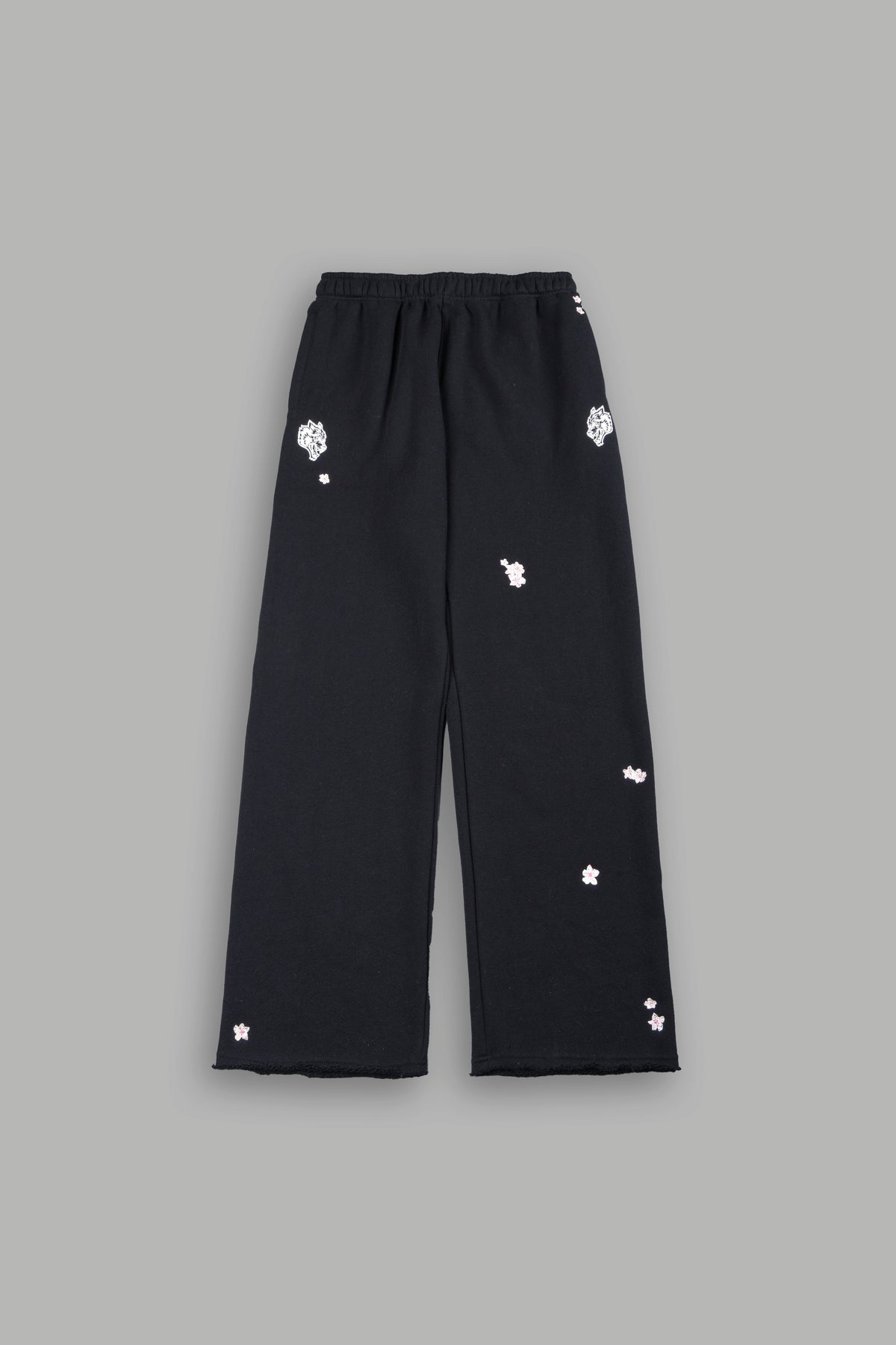Dual Wolf Sakura Premium Big Cozy Sweats In Black