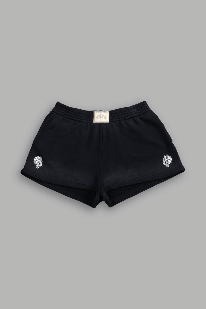 Darc Wandering Ellie Sweat Shorts in Black Drift Wash